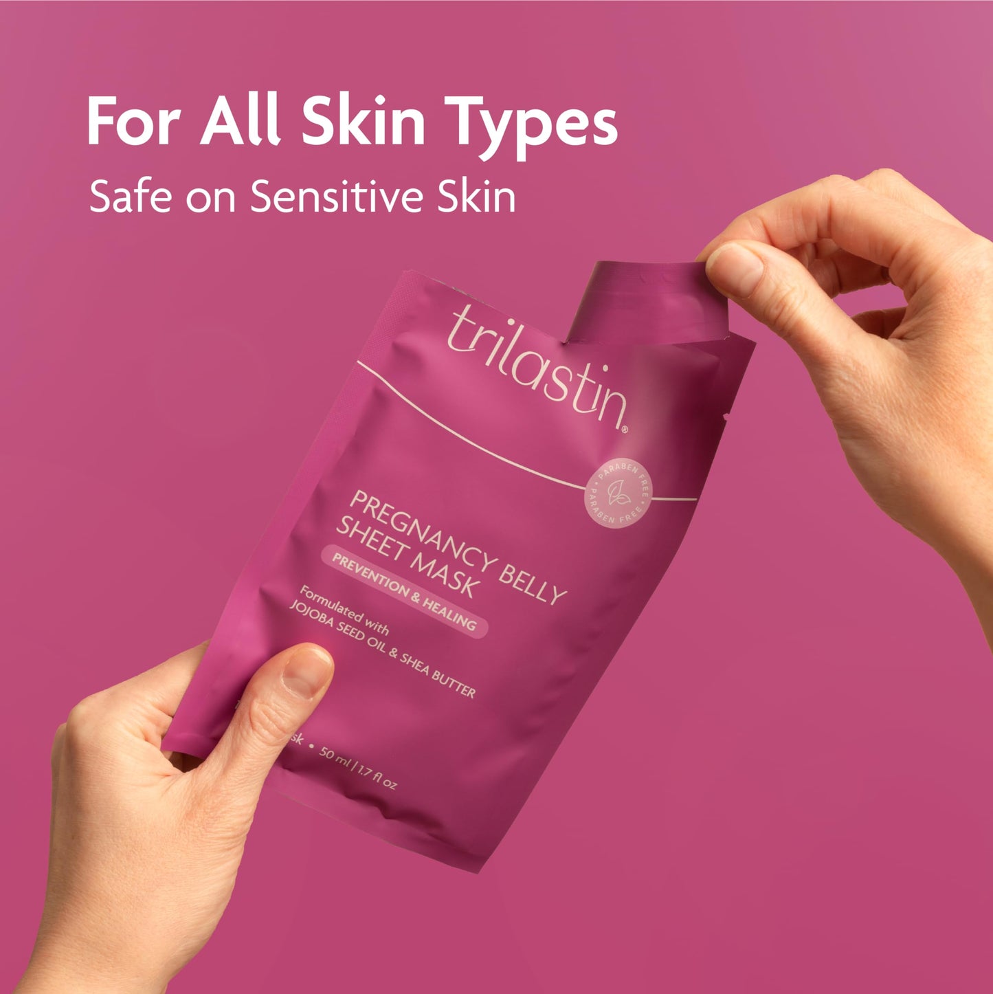 TriLASTIN Belly Mask for Pregnant Women – Hydrating, Soothes Itchy Skin, Reduces Stretch Marks, Safe & Paraben-Free, 1 Pack