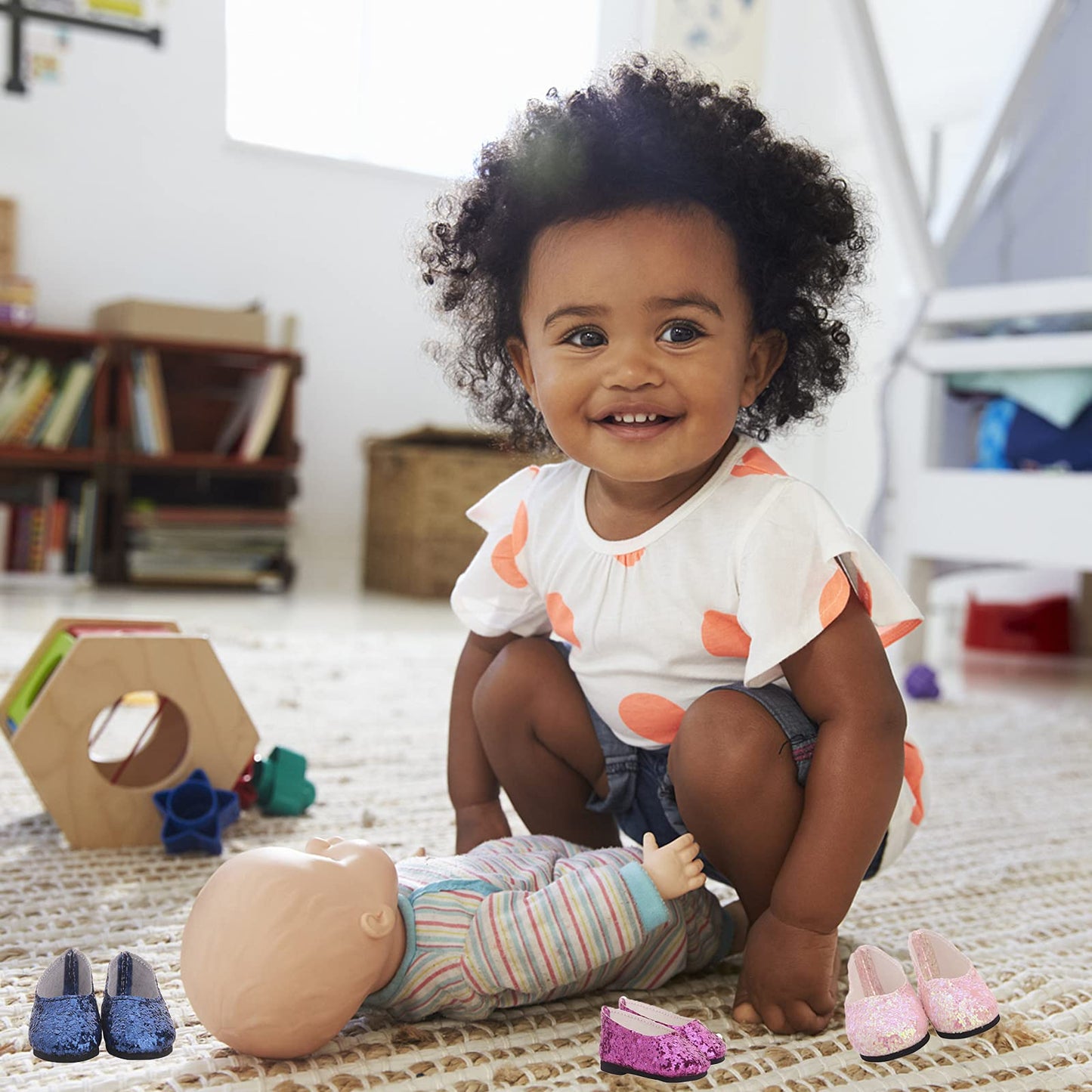 yijing Doll Accessories,Six Pair 18 Inch America Doll's Shoes,Suitable for 18 inch Doll（More Than 3 Months）