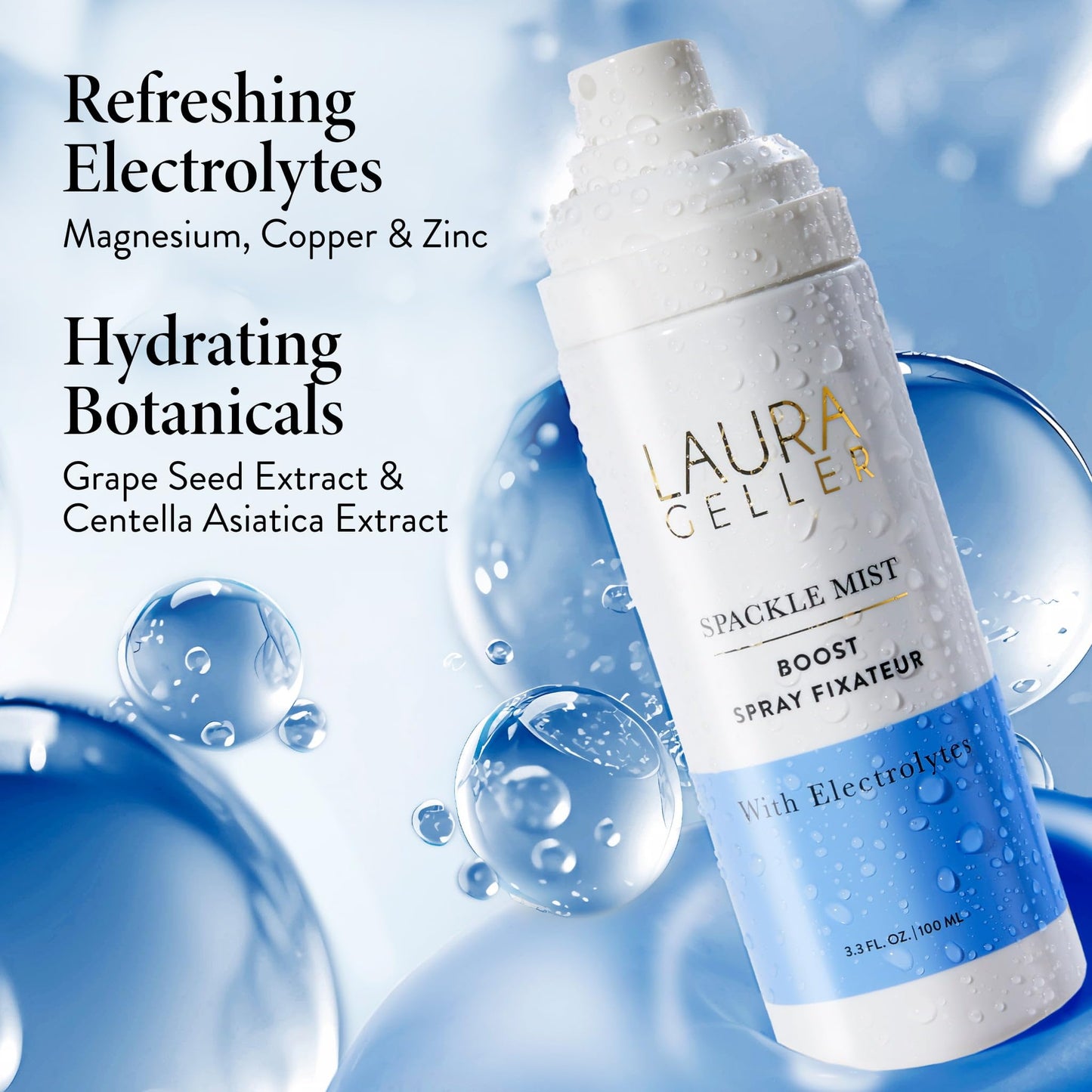 LAURA GELLER New York Spackle Mist Boost Setting Spray – Long-Lasting, Dewy Finish, Electrolytes & Blue Light Protection