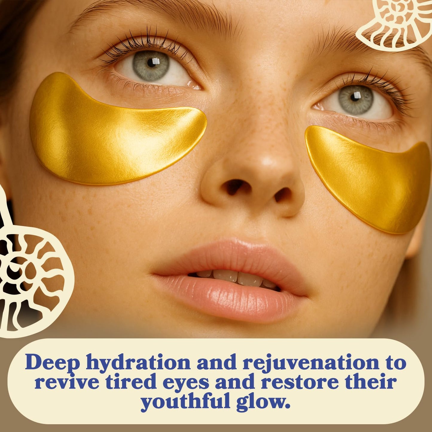 LE GUSHE Gold Under Eye Patches 20 Pairs – Hydrating Collagen & Snail Mucin Masks for Dark Circles, Puffy Eyes, Women & Men