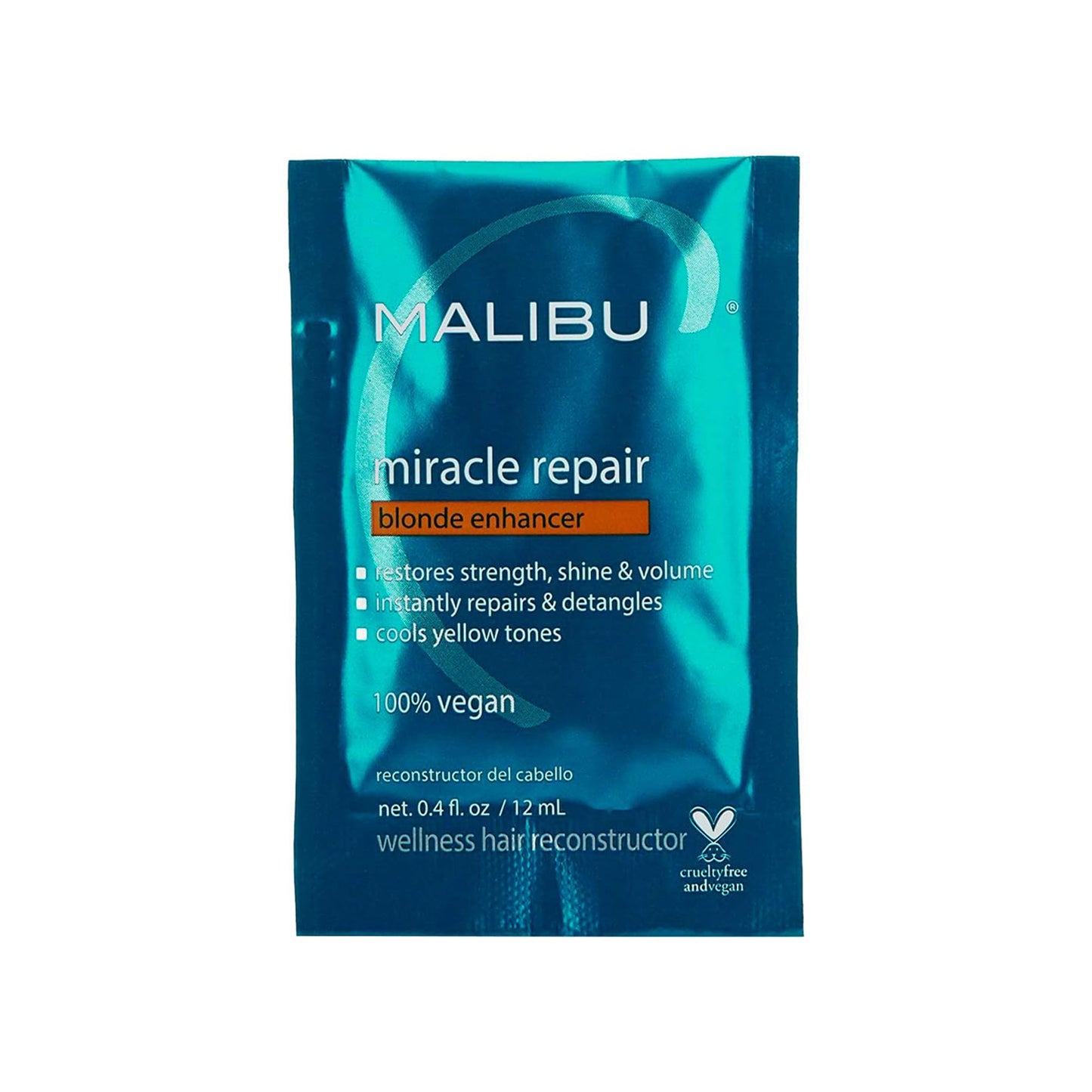 Malibu C Miracle Repair Hair Reconstructor Blonde Enhancer (1 Packet) | Nourishing Repair Treatment for Damaged, Discolored Blonde Hair