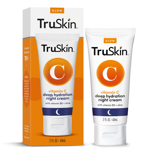 TruSkin Vitamin C Night Cream – Brightening & Hydrating Face & Neck with Cocoa Butter, Vitamin B5 & Botanical Oils, 2 fl oz