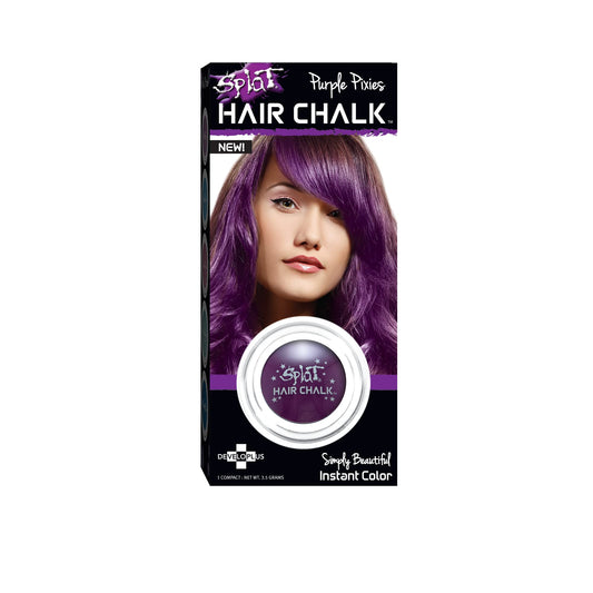 Splat Purple Pixies Hair Chalk – Temporary Washable Hair Color Compact for Fun Pops of Color – Easy Glide, Shampoos Out, Cruelty-Free & Vegan