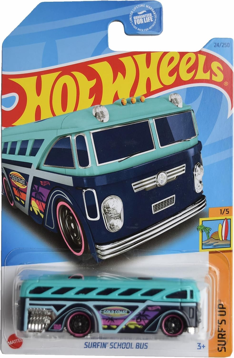 Hot Wheels Surfin School Bus, Surf's Up 1/5 [Teal] 24/250
