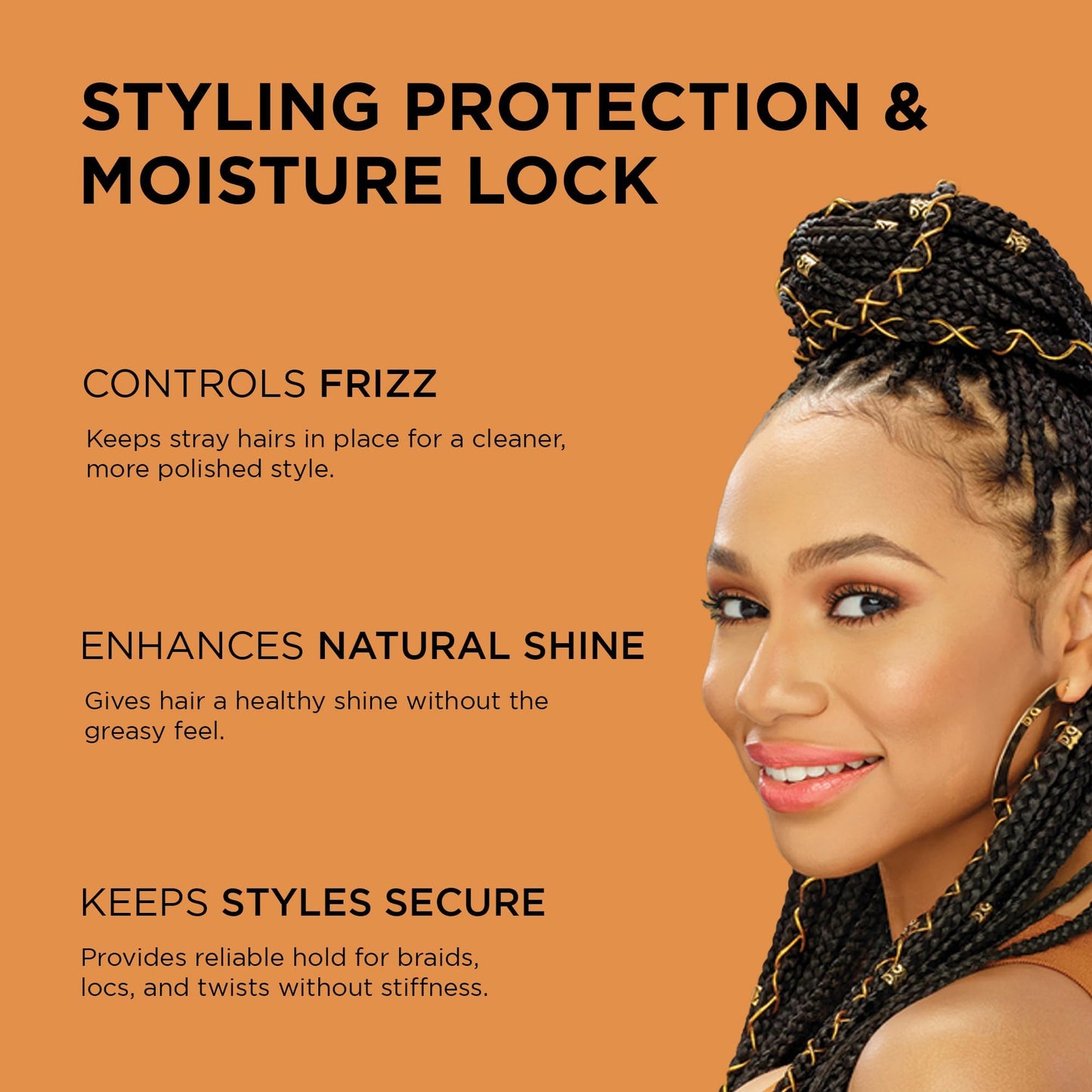 African Pride Black Castor Miracle Extra Hold Braid, Loc & Twist Gel | Extreme Hold Hair Gel for Braids & Edges | No Flake, Tames Frizz, 8oz