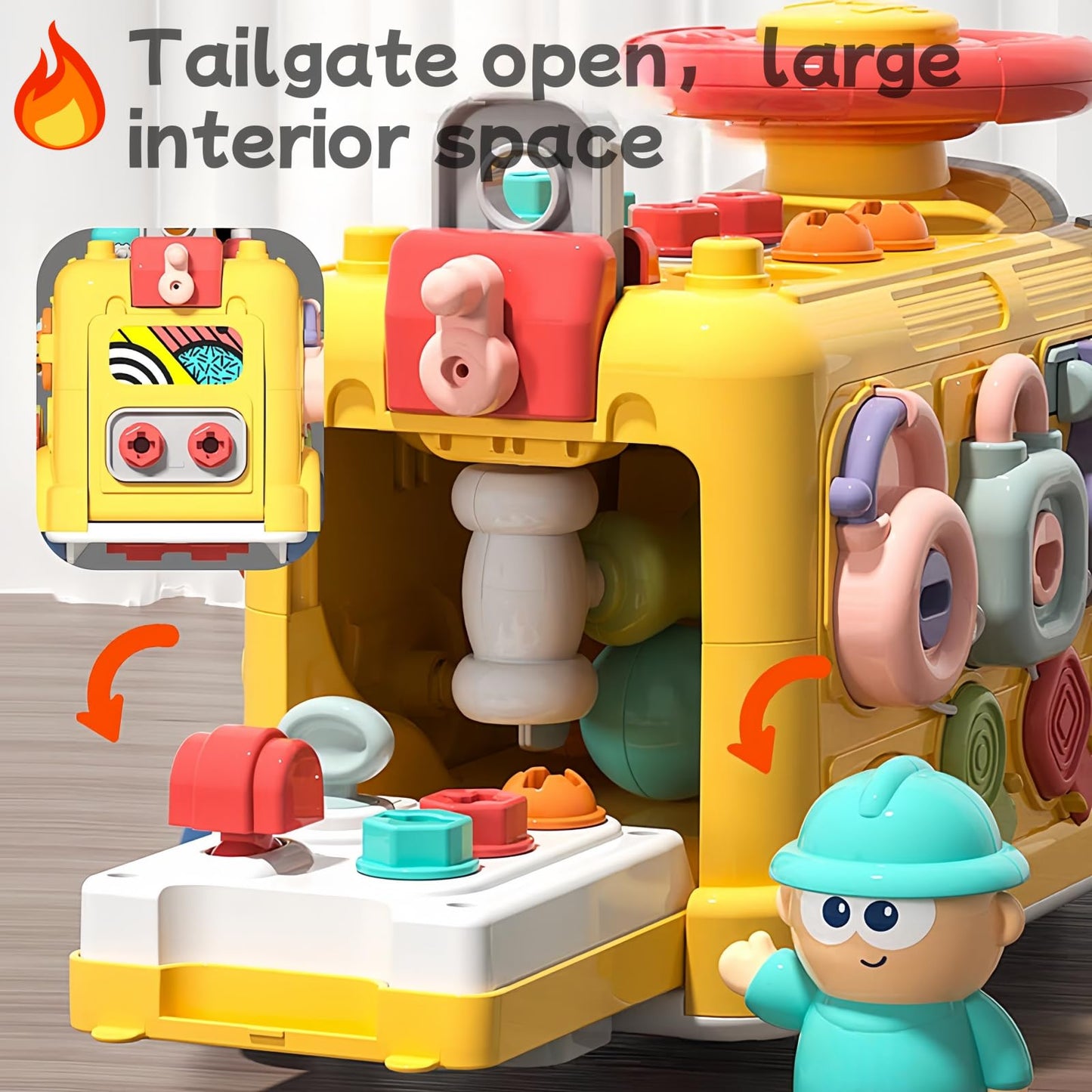 School Bus Take-Apart Toy with Electric Drill – STEM Learning, Sensory Educational Play for Boys Ages 3-7, Fun Disassembly Gift