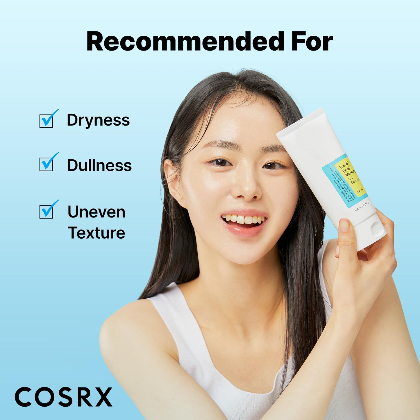 COSRX Low pH Good Morning Gel Cleanser 5.07 fl oz – Mild Daily BHA Face Wash, PH-Balancing, Korean Skincare for Sensitive Skin