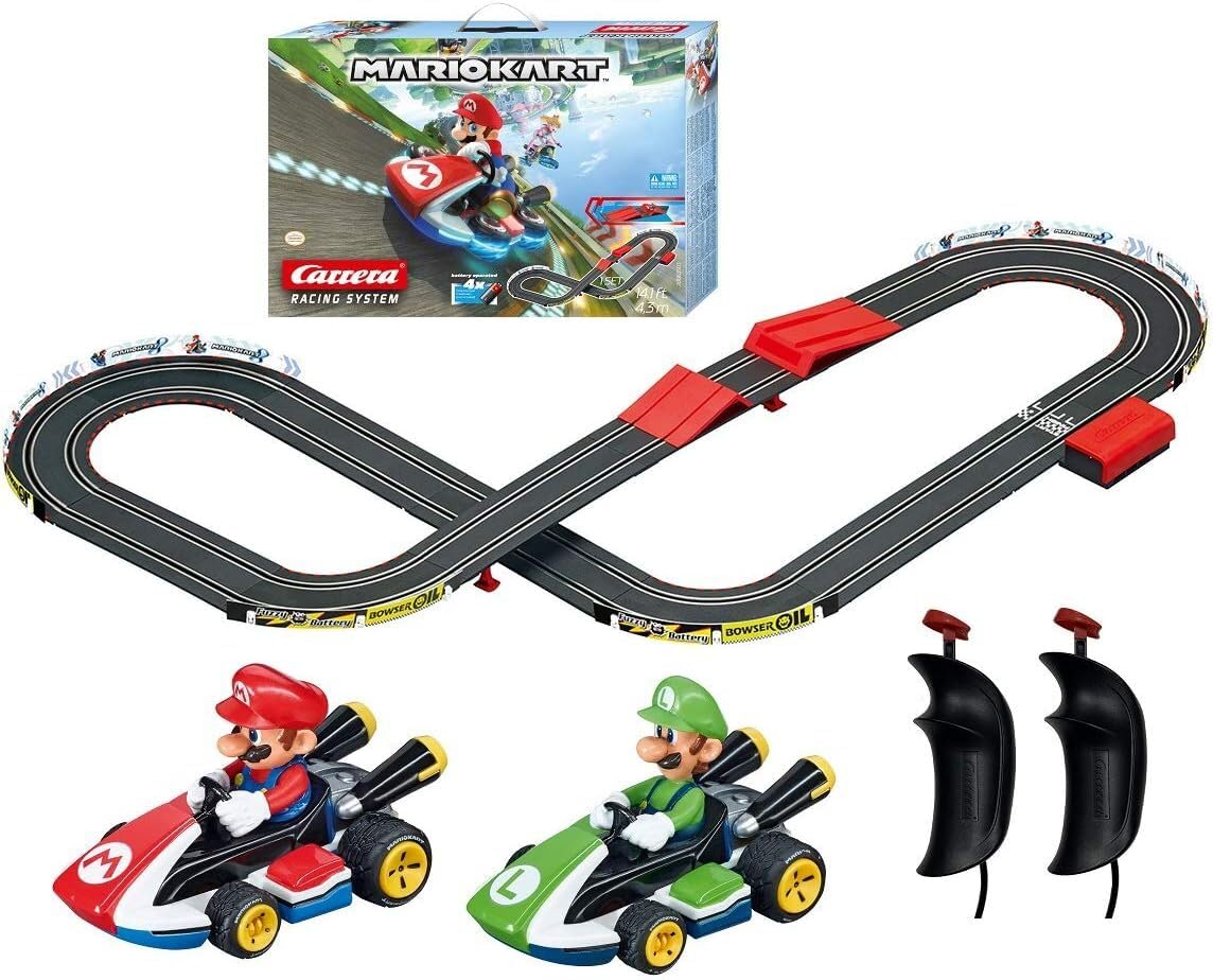 Carrera GO Battery Operated 1:43 Scale Slot Car Racing Toy Track Set with Jump Ramp for Kids Ages 5 Years and Up, Mario Kart