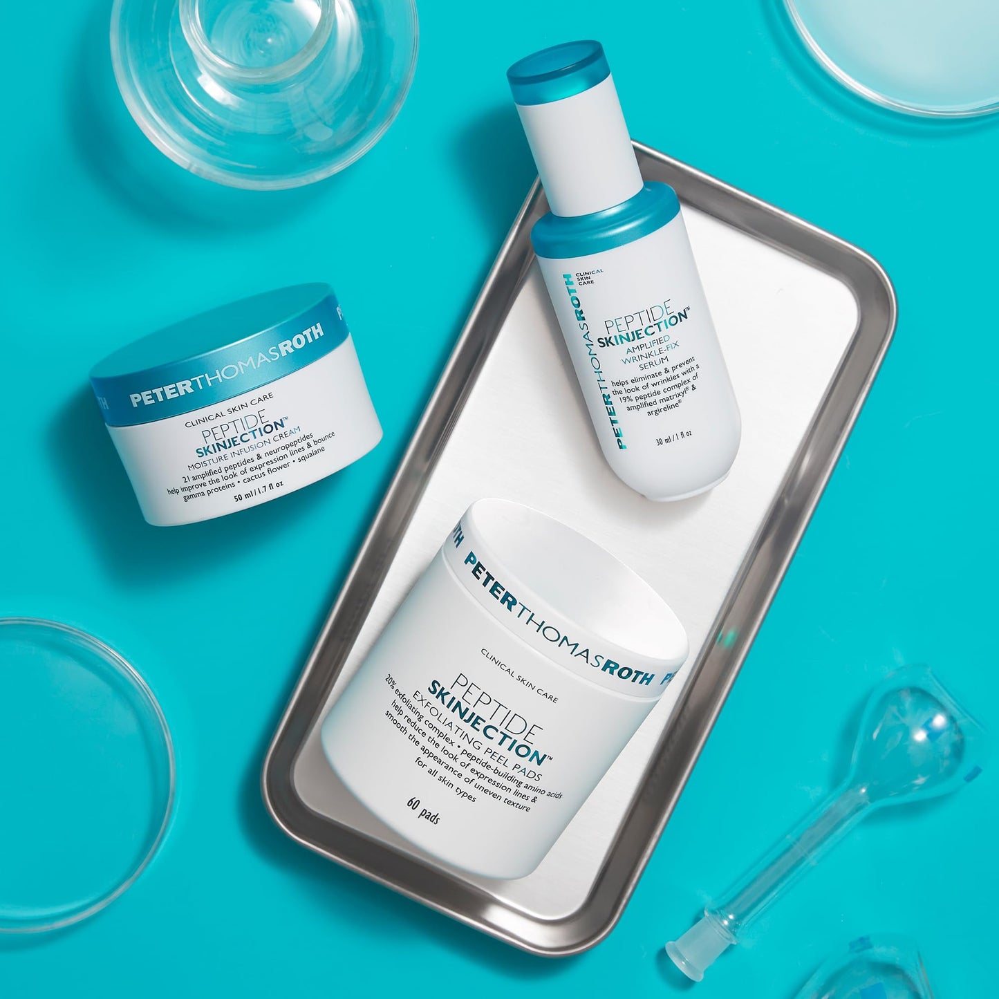 Peter Thomas Roth Peptide Skinjection™ Exfoliating Peel Pads – Smooth Wrinkles & Expression Lines, Fragrance-Free, Alcohol-Free