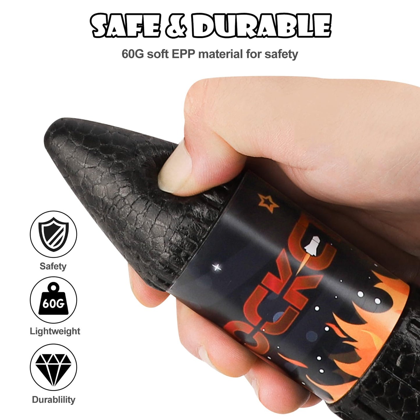 Rocket Launcher for Kids, 200ft Motorized LED Rocket Toy with Safety Parachute, Outdoor Fun Birthday Gift for Boys 8-12 (Orange)