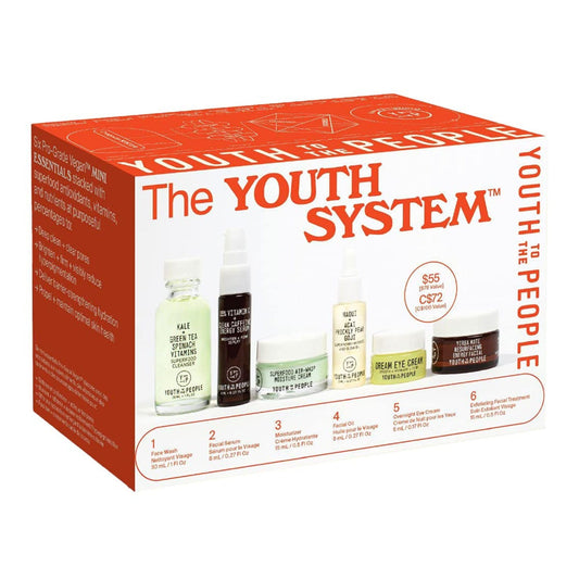 Youth To The People Youth System 6-Pc Skincare Gift Set – Superfood Antioxidant Minis with Cleanser, Serum, Moisturizer, Mask, Oil & Eye Cream