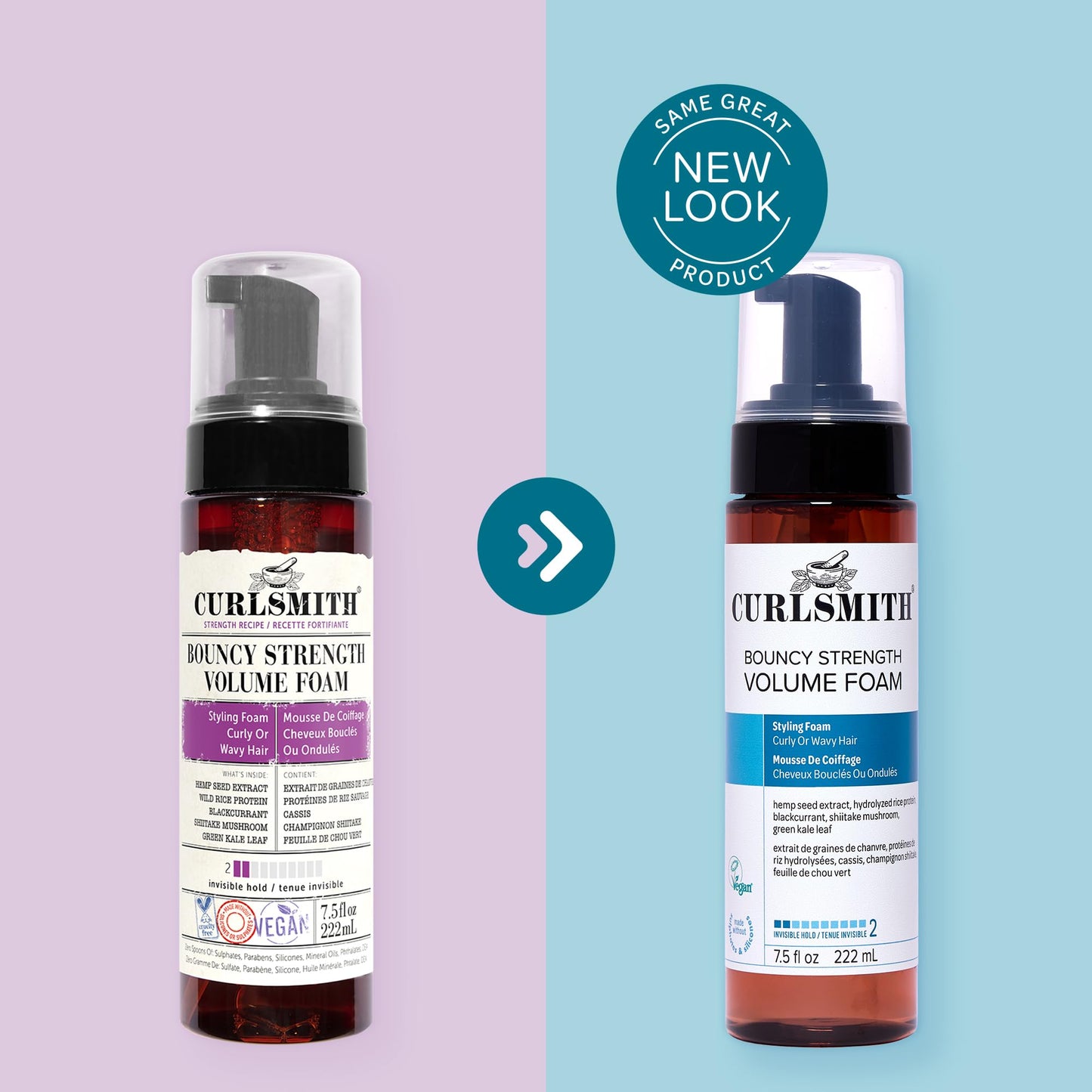 CURLSMITH - Bouncy Strength Volume Foam, Styling Foam for Curly & Wavy Hair, Light Hold (7.5 fl oz)