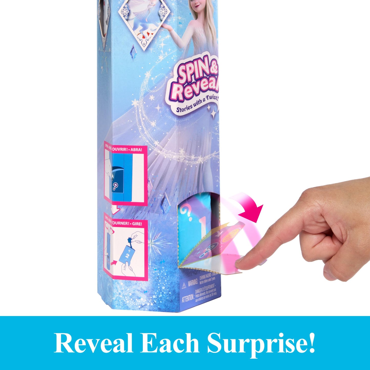 Mattel Disney Frozen Elsa Fashion Doll Set, Spin & Reveal with 11 Surprises Including 5 Accessories, 5 Stickers & Play Scene, Inspired by the Movie