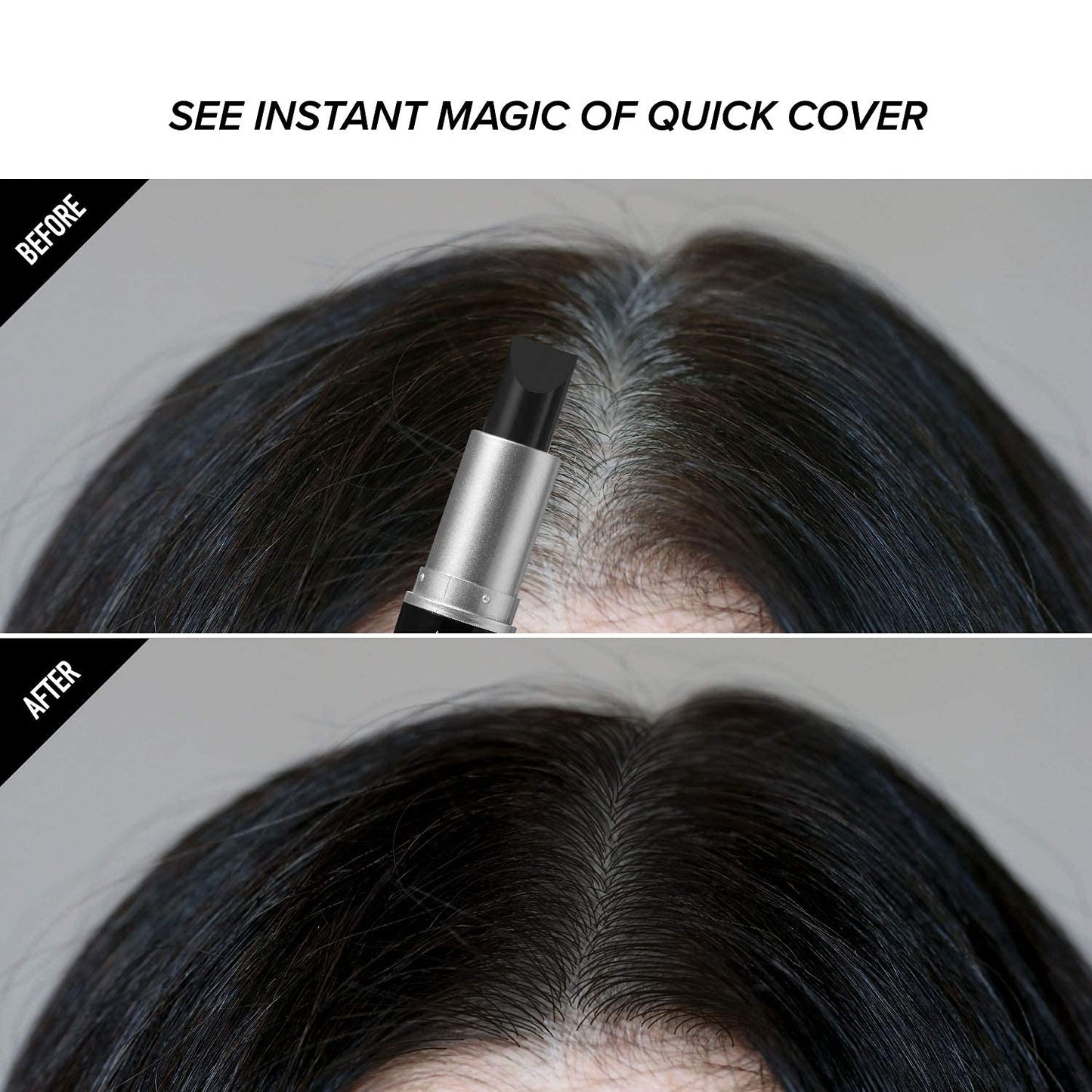 RED by Kiss Quick Cover Root Touch Up Stick, Water-Resistant Gray Hair Concealer for Roots & Beard, Long-Lasting Easy Application, 2 Pack Black