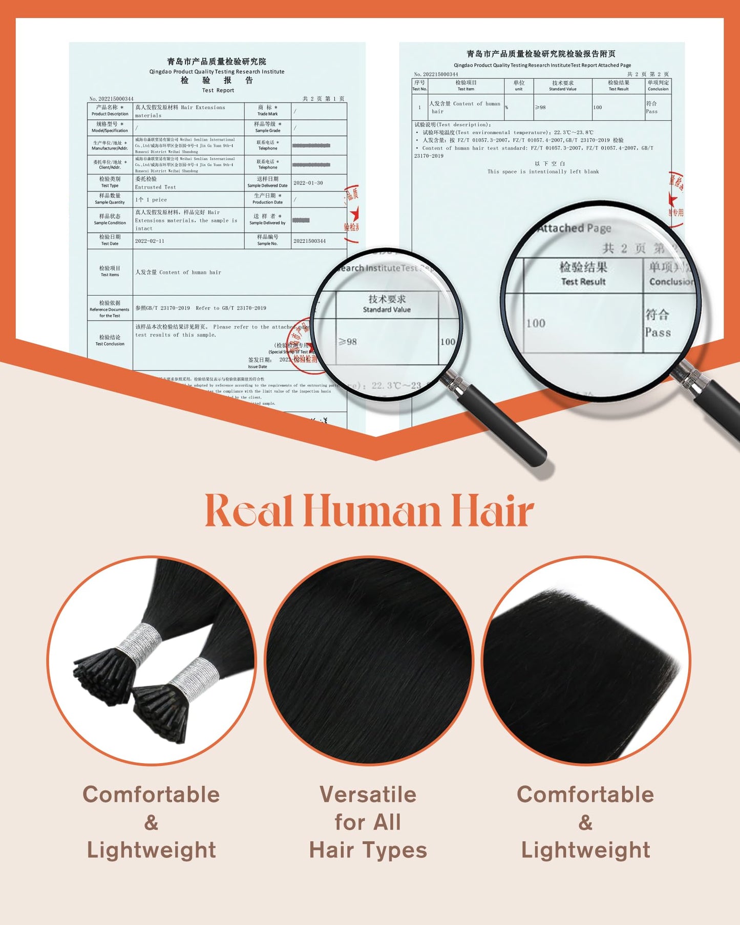 Sunny Hair 22" I Tip Human Hair Extensions Black – Pre-Bonded, Easy to Curl, Natural Look & Long-Lasting Volume for Women, 50g