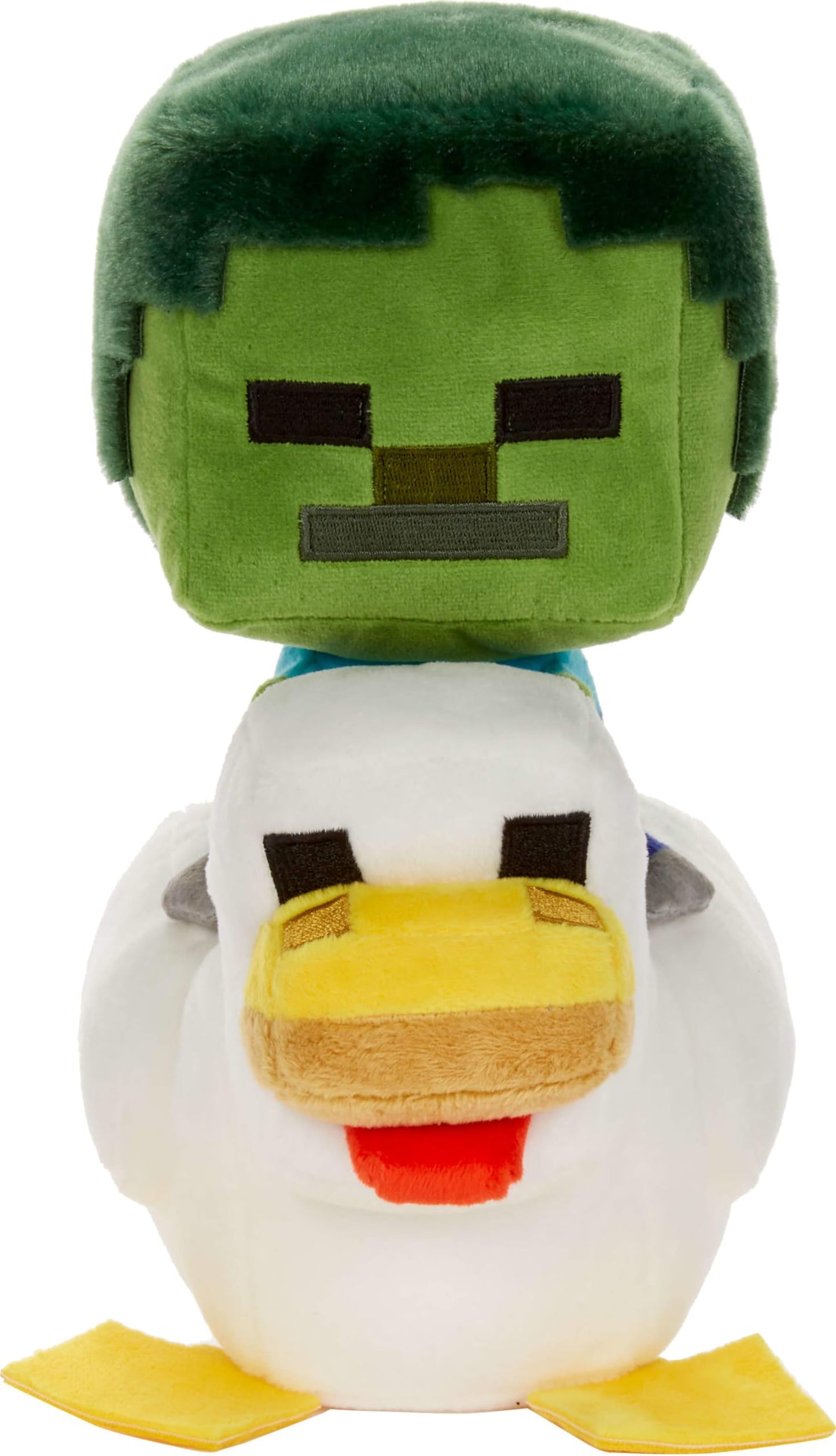 Mattel Minecraft Plush Zombie Chicken Jockey Toy, Collectible Stuffed Animal, 8-inch Soft Doll Inspired by Video Game Character