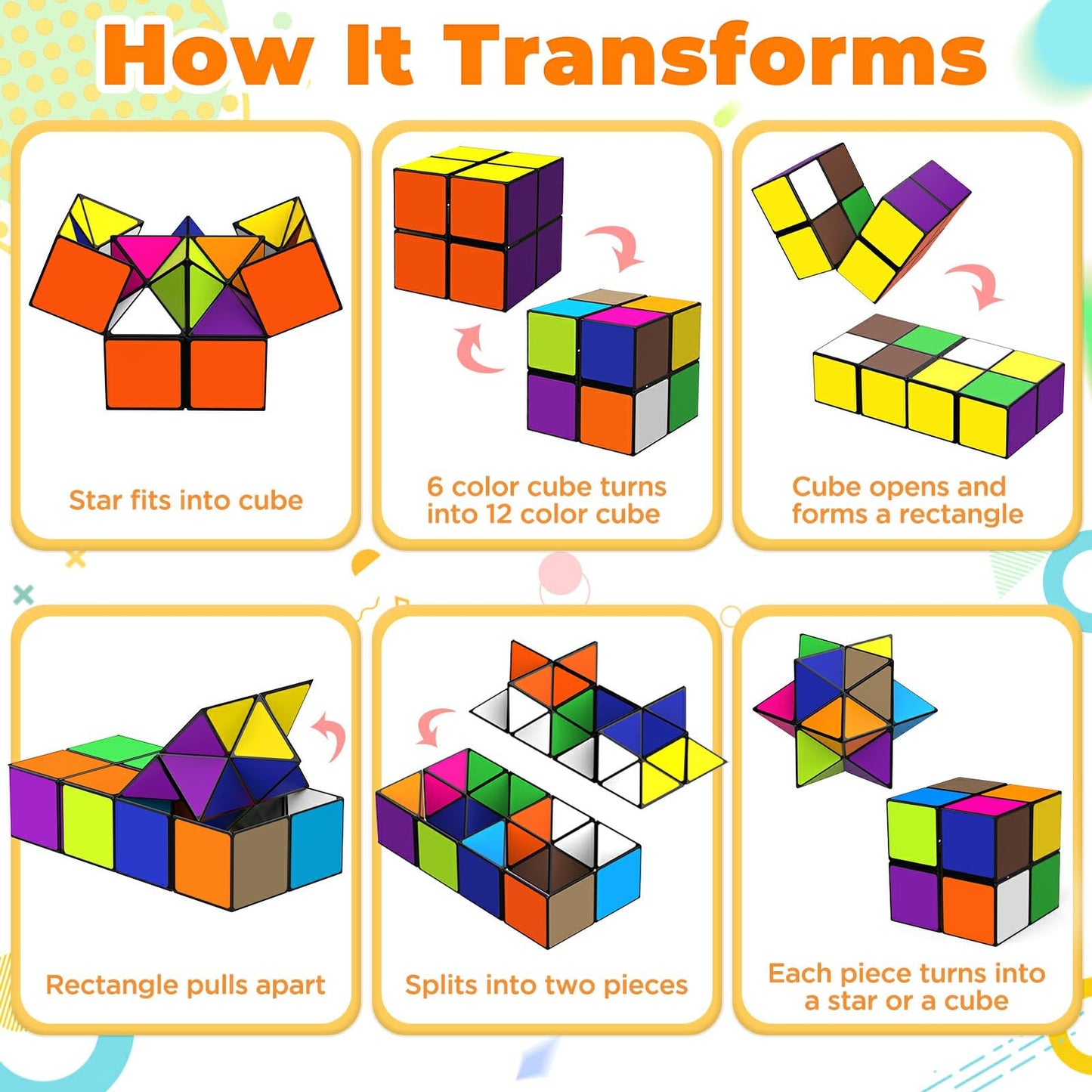 Star Cube Magic Cube Set, 2 in 1 Yoshimoto Cube for Kids and Adults, Toy for Boys and Girls Ages 8-12