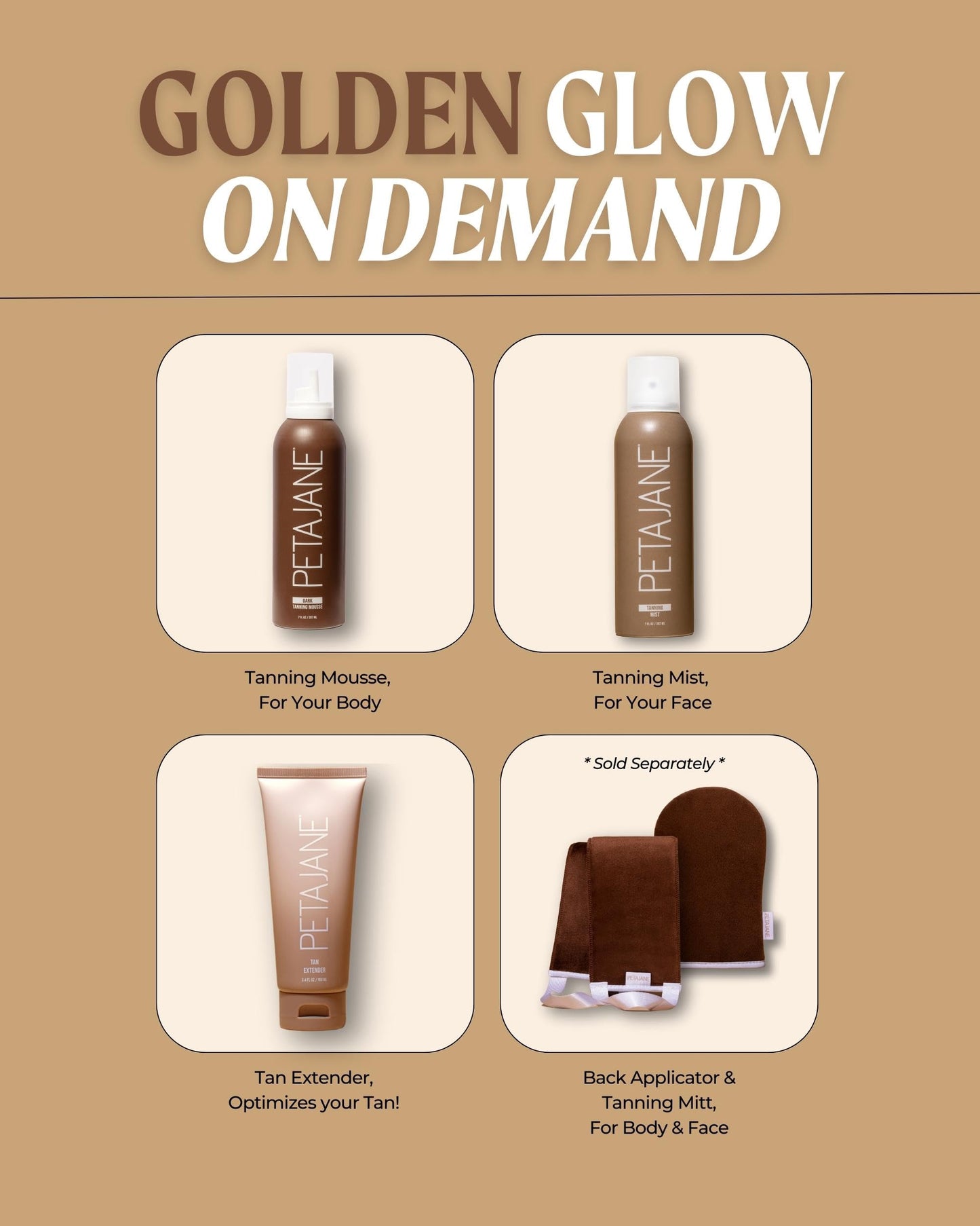 Peta Jane Sunless Tan Applicator Mitt - Made in the USA - Streak-Free, Washable, Reusable, Ensures Even Application, 1 Pack