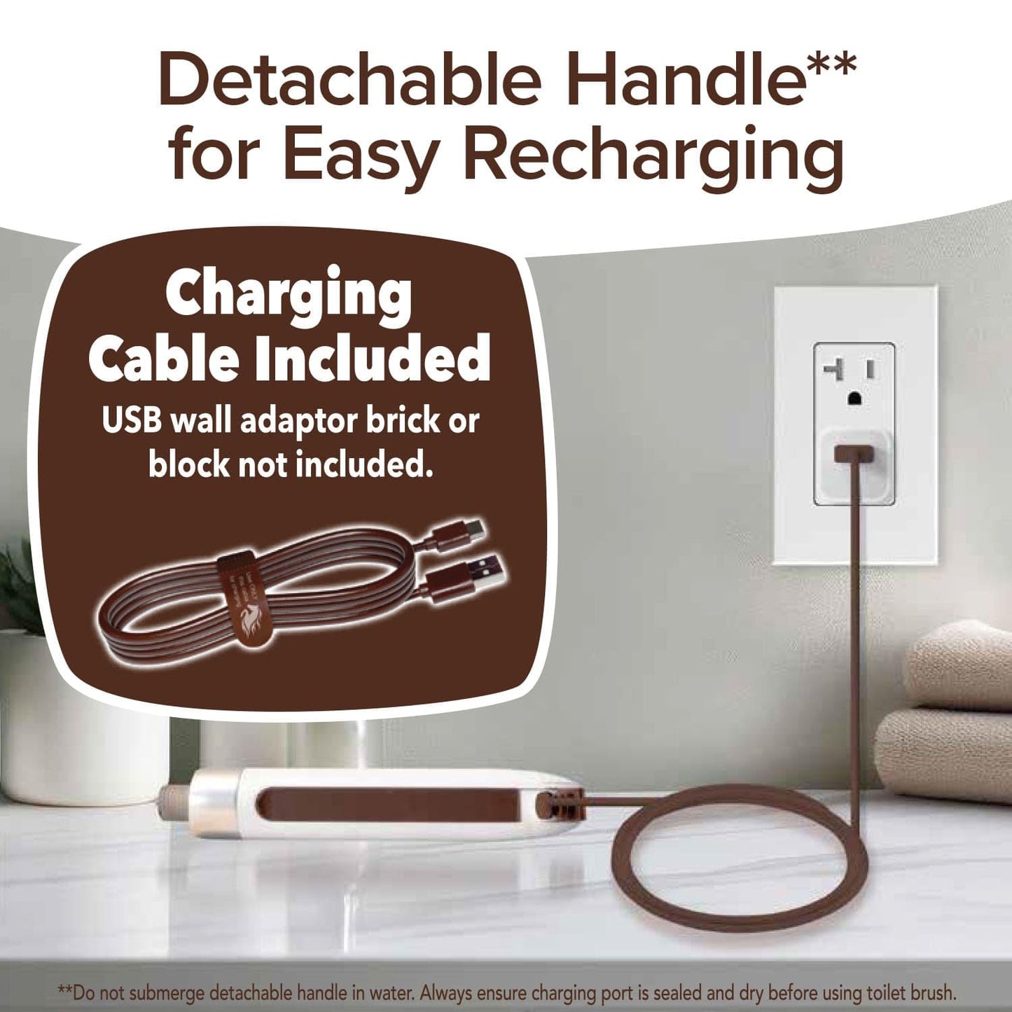 Horsepower Unicorn Motorized Toilet Brush, 360° Spinning Silicone Bristles, Powerful Stain Removal, No Scrubbing, Rechargeable, As-Seen-On-TV