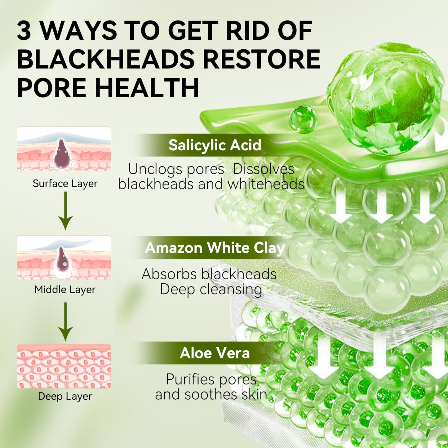 LANBENA 2.0 Blackhead Nose Plants Pore Strips(1.03 Oz), 60pcs Nose Strips for Blackhead Mask, Deep Cleansing Peel off Mask, Black Head Remover Mask