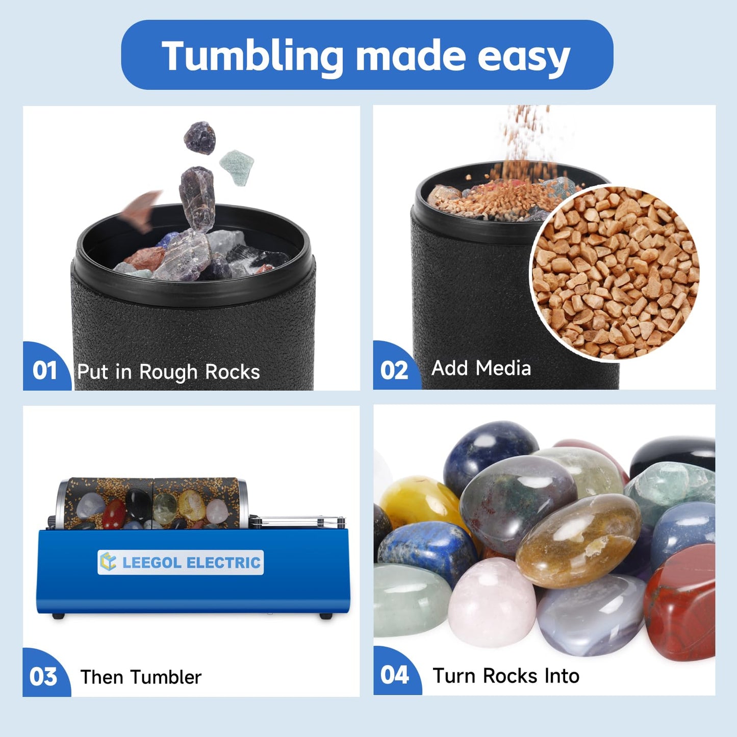 Leegol Electric Replacement 3lb Barrel for Rock Tumbler