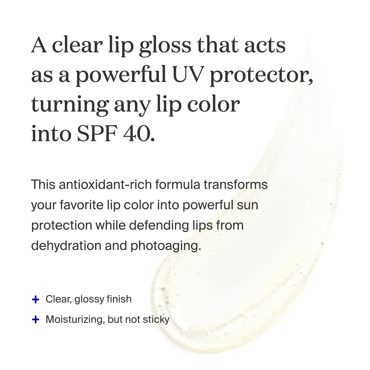 Supergoop! Lipscreen Shine SPF 40 Lip Balm, 0.34 fl oz – Water-Resistant, Non-Sticky Clear Lip Gloss with Grape Seed & Kelp Extract