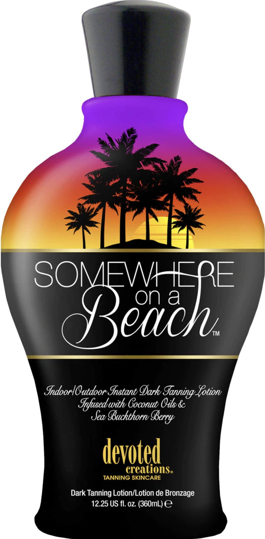 Somewhere on a Beach, Indoor Outdoor, Instant Dark Tanning Lotion 12.25 Ounce