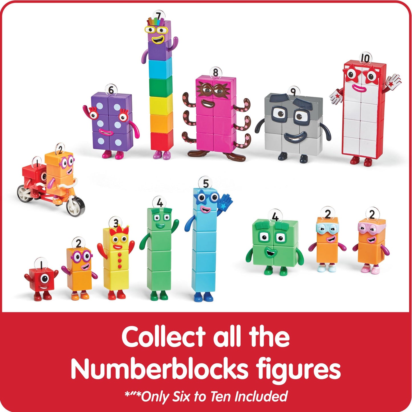 hand2mind Numberblocks Friends Six to Ten Action Figure Set – Educational Counting Blocks, Math Toys & Figurines for Toddlers and Kids Gifts