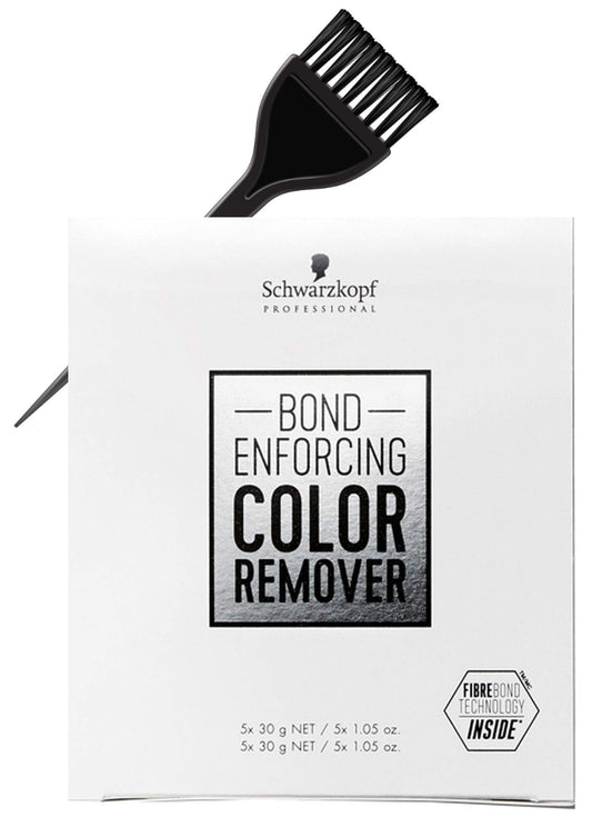 Schwarzkopf Professional Bond Enforcing Color Remover 5 Count with Sleekshop Stinaface Tint Brush – Hair Dye & Color Reducer, 5 x 1.05 oz