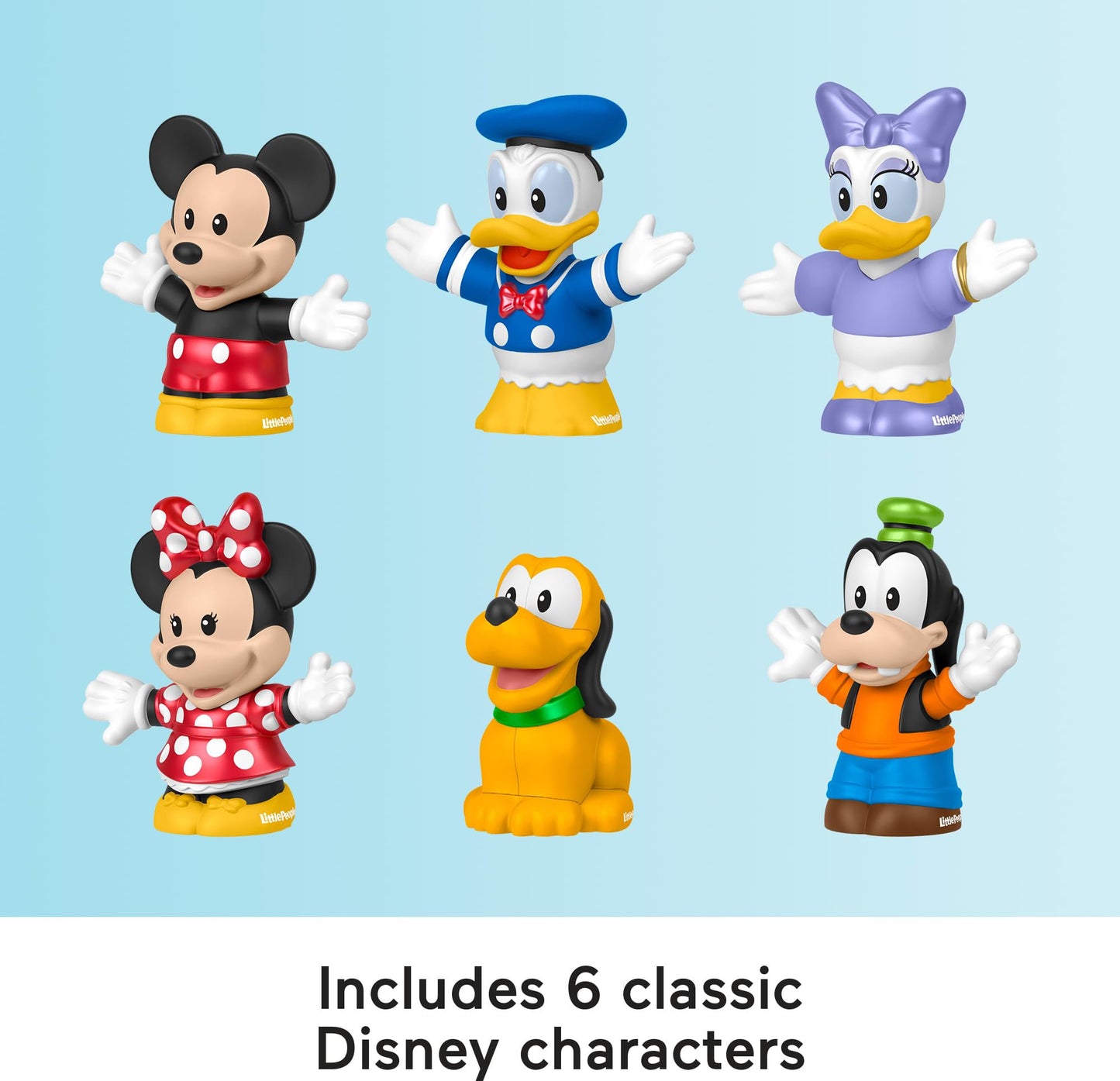 Fisher-Price Little People Toddler Toy Disney Mickey Mouse & Friends 6-Piece Figure Set for Preschool Pretend Play Kids Ages 18+ Months