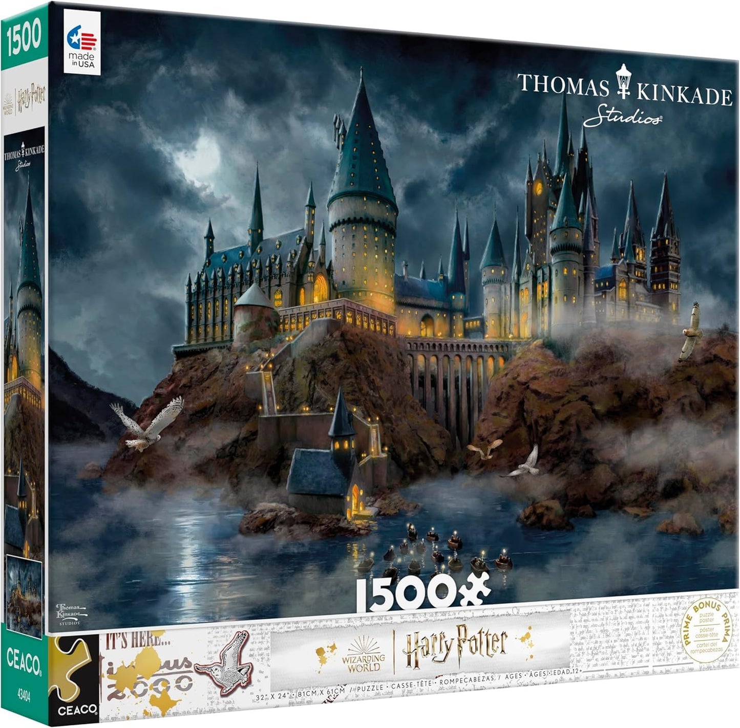 Ceaco - Thomas Kinkade - Harry Potter - Hogwart's Castle - 1500 Piece Jigsaw Puzzle