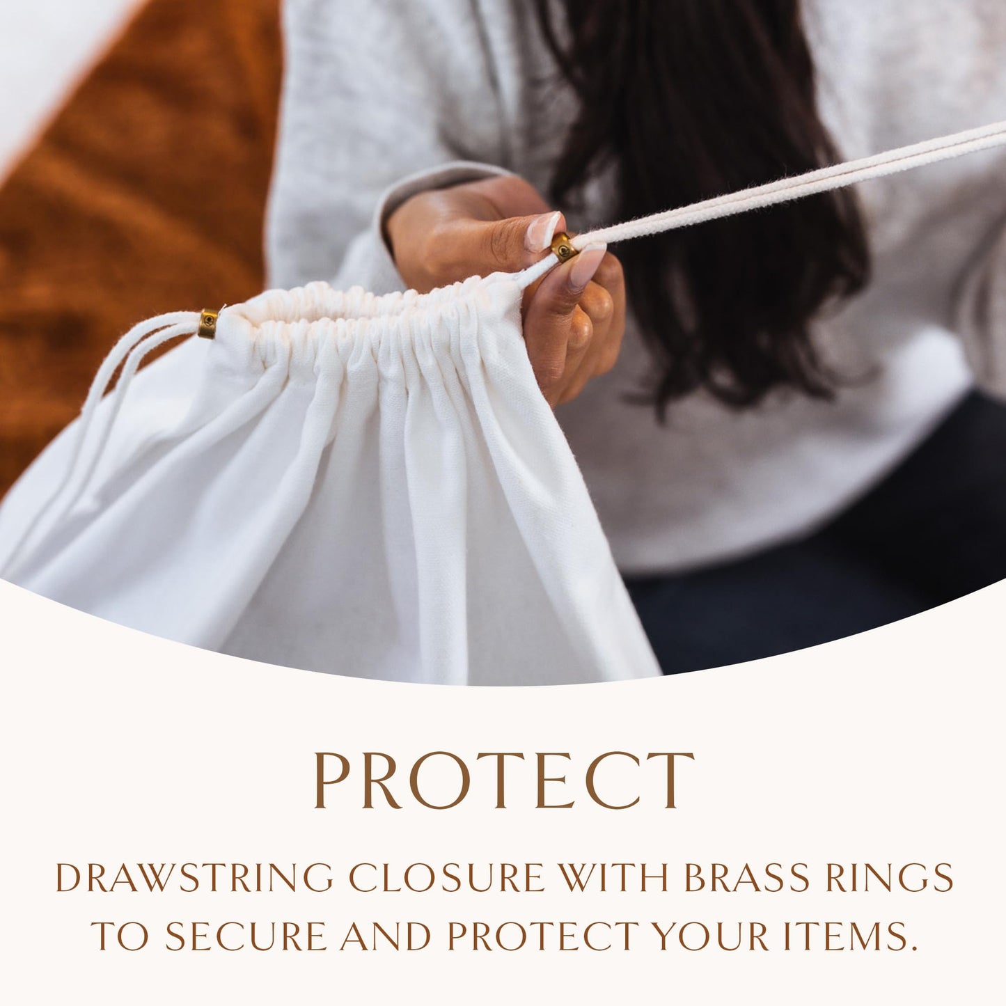 Hayden Hill Luxury Organic Cotton Dust Bags for Handbags – 3 Large 23" Bags for Purses, Shoes & Storage, Carbon Neutral