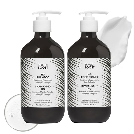 BondiBoost HG Anti-Thinning Shampoo & Conditioner Set 16.9 fl oz Each – Sulfate-Free, Clinically Tested, Thicker Hair for Men & Women
