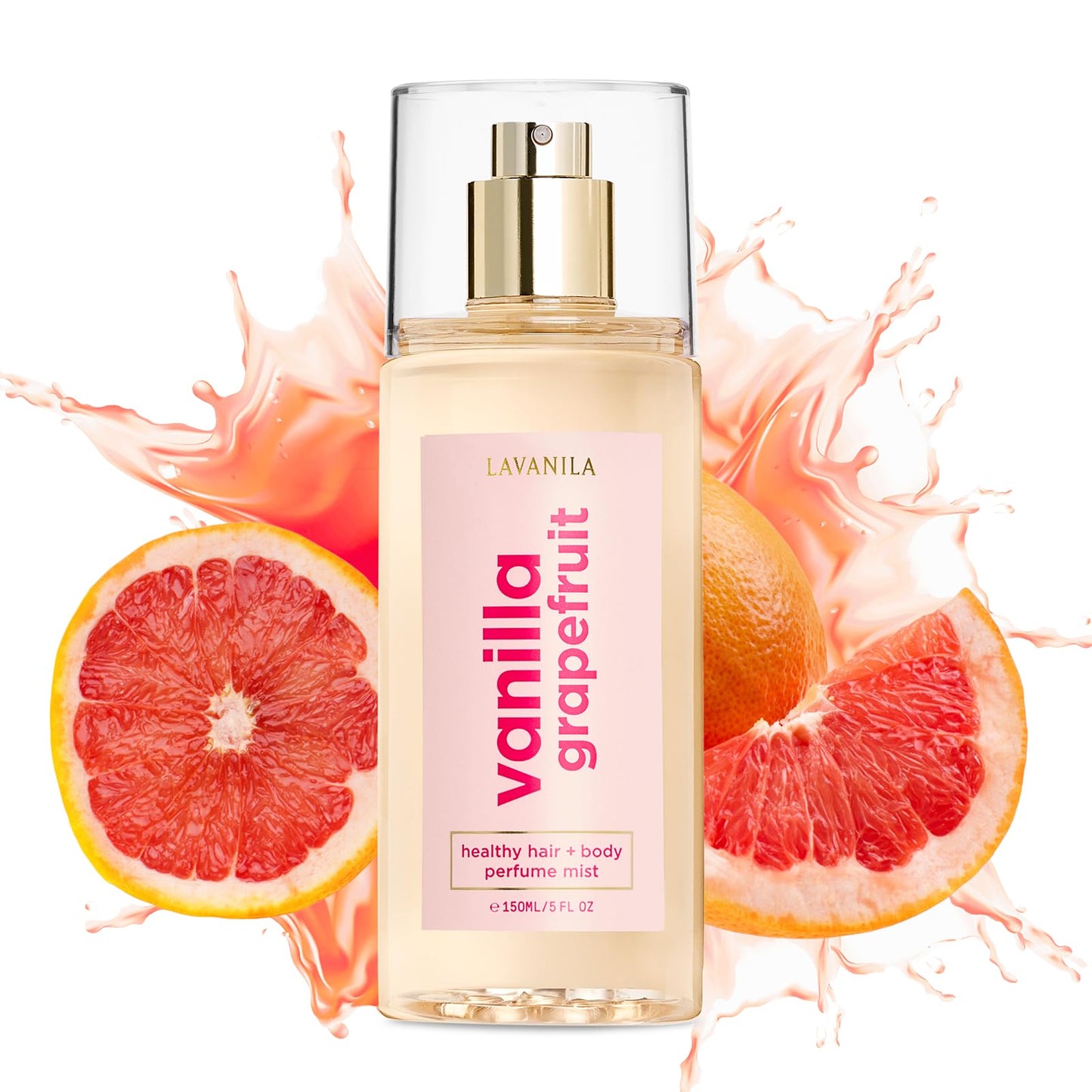 Lavanila Vanilla Grapefruit Healthy Hair & Body Perfume Mist 5 Fl Oz | Bright, Uplifting Scent with Jojoba Oil, Cedarwood & Pink Grapefruit