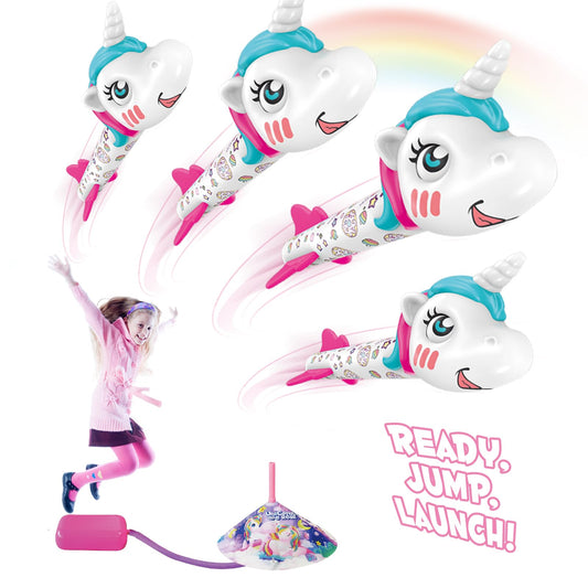 Sygreatweek Unicorn Rocket Launcher for Kids – Launch Up to 100 Ft, 4 Unicorn Rockets, Outdoor Fun Toy for Boys & Girls 5-8 Years