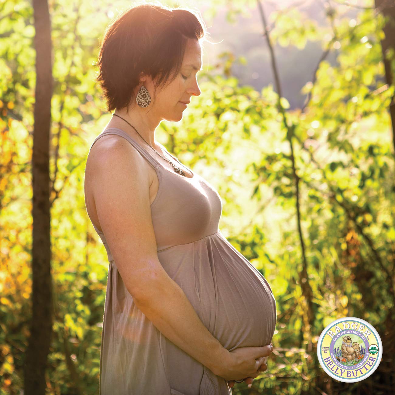 Badger Belly Butter – Organic Stretch Mark Cream for Pregnancy, Rich Cocoa & Coconut Body Butter, Hypoallergenic Moisturizer, 2 oz