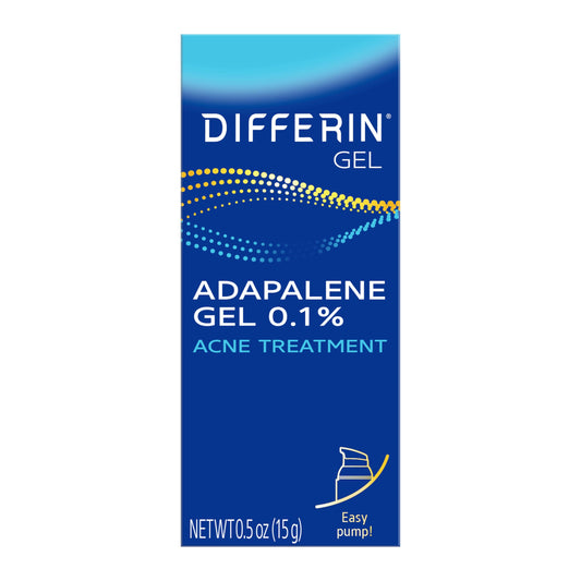 Differin Adapalene 0.1% Acne Treatment Gel – 30-Day Supply, Gentle Retinoid for Sensitive, Acne-Prone Skin, 15g Pump