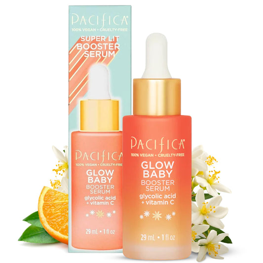 Pacifica Vitamin C Glow Baby Face Serum - Glycolic Acid Dark Spot Corrector, Anti-Aging, Brightening, Vegan & Fragrance-Free
