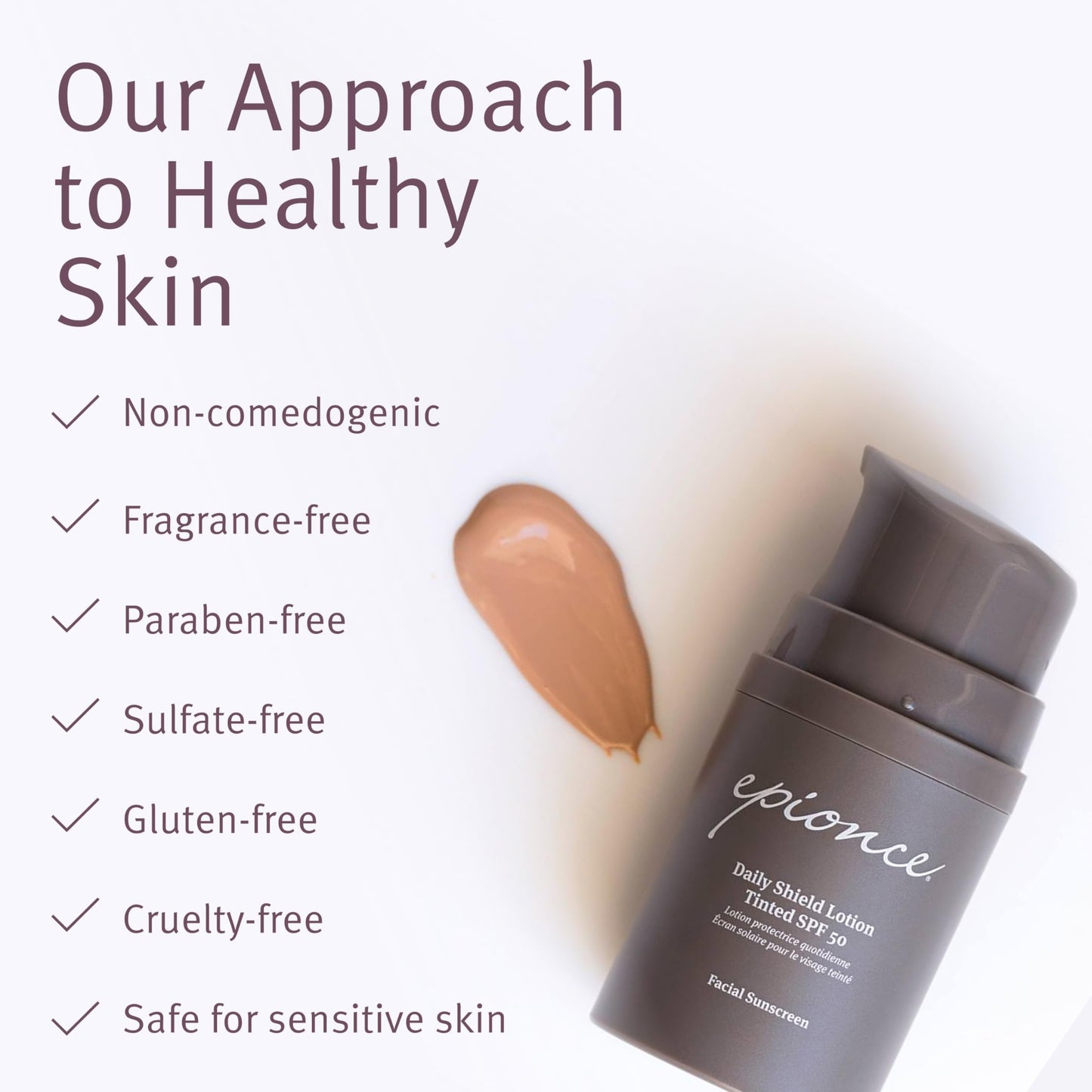 Epionce Daily Shield Tinted SPF 50 Sunscreen – Water-Resistant Broad Spectrum UV Protection with Titanium Dioxide & Zinc Oxide, All Skin Types