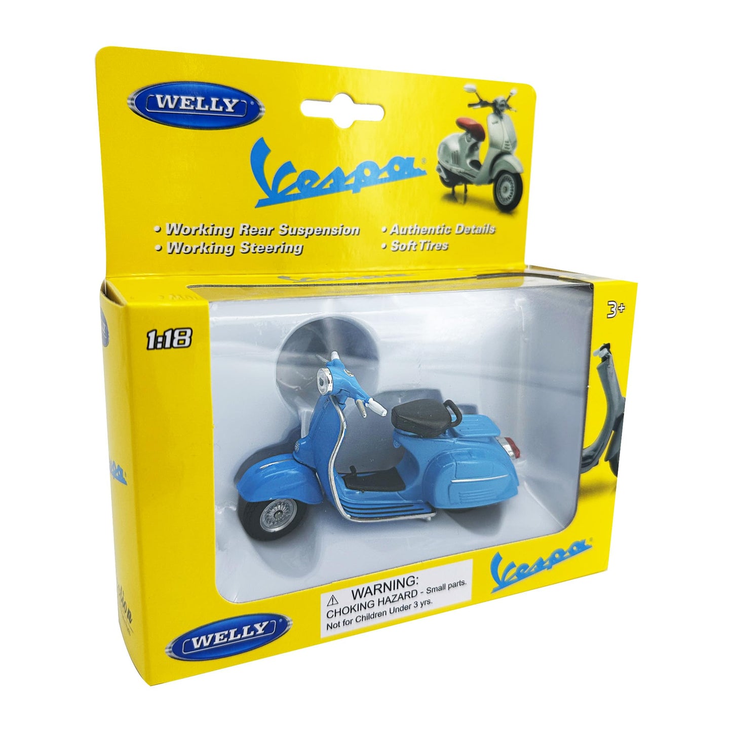 Welly Die Cast Vespa 150 (1970), 1:18 Scale, Collectible Model Scooter Moped