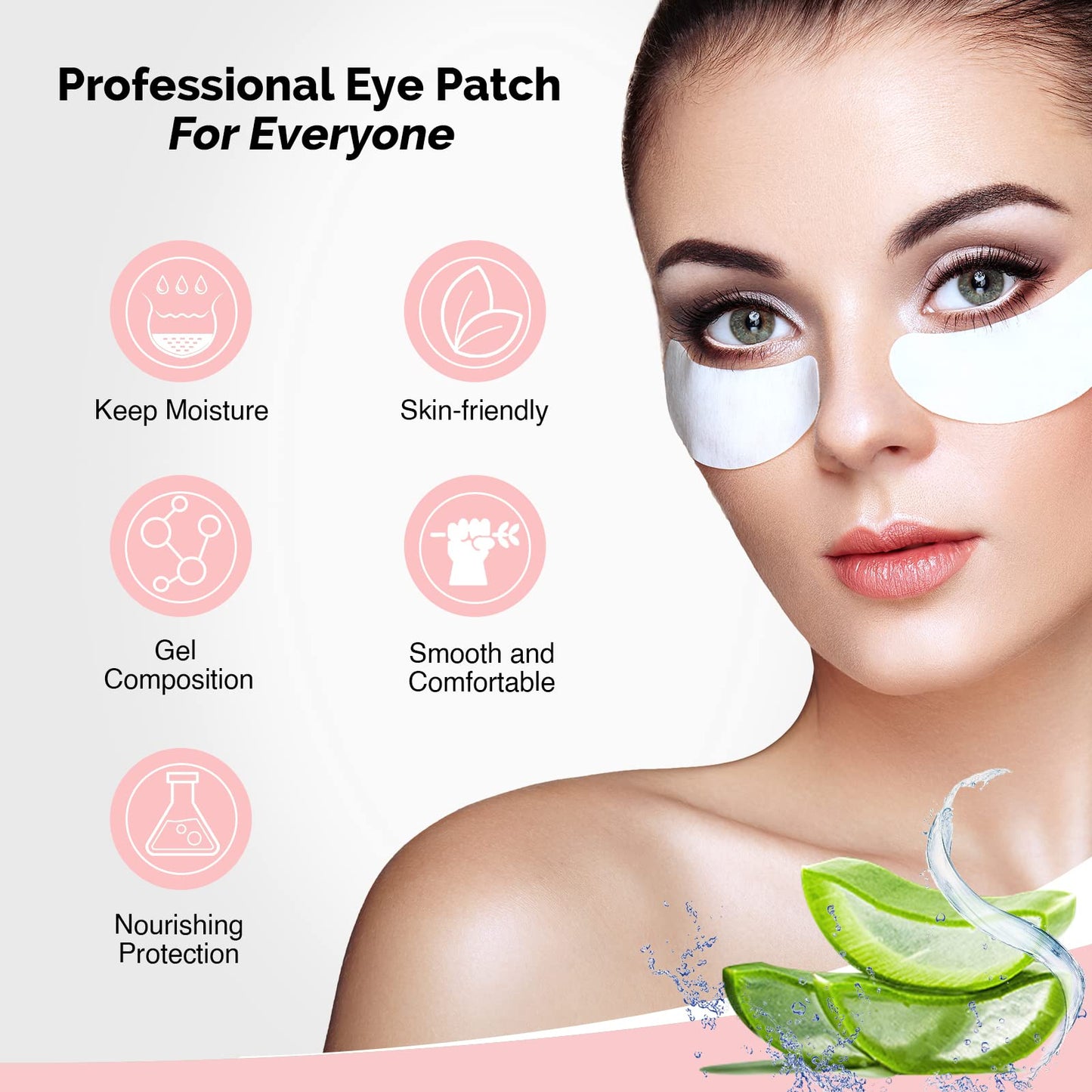 50 Pairs GreenLife Natural Eyelash Extension Under Eye Gel Pads with Collagen & Aloe Vera Hydrogel – Eyelash Extension Tool Kit (50-300 Pairs)