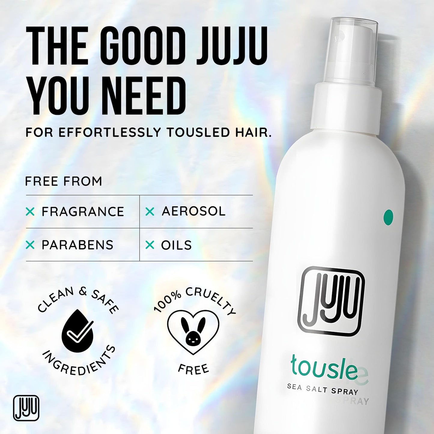 Tousle Sea Salt Spray 8 Fl Oz – Natural Hair Texturizer for Men & Women, Fragrance-Free, Surfer Style, New Clean Formula, California