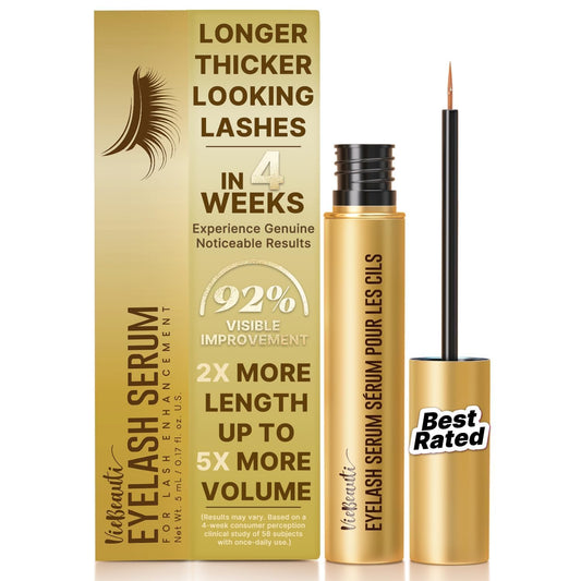 VieBeauti Lash Serum for Eyelash Growth – Advanced Formula for Longer, Fuller, Thicker Lashes, Vegan & Cruelty-Free, 5-Month Supply, 5ml