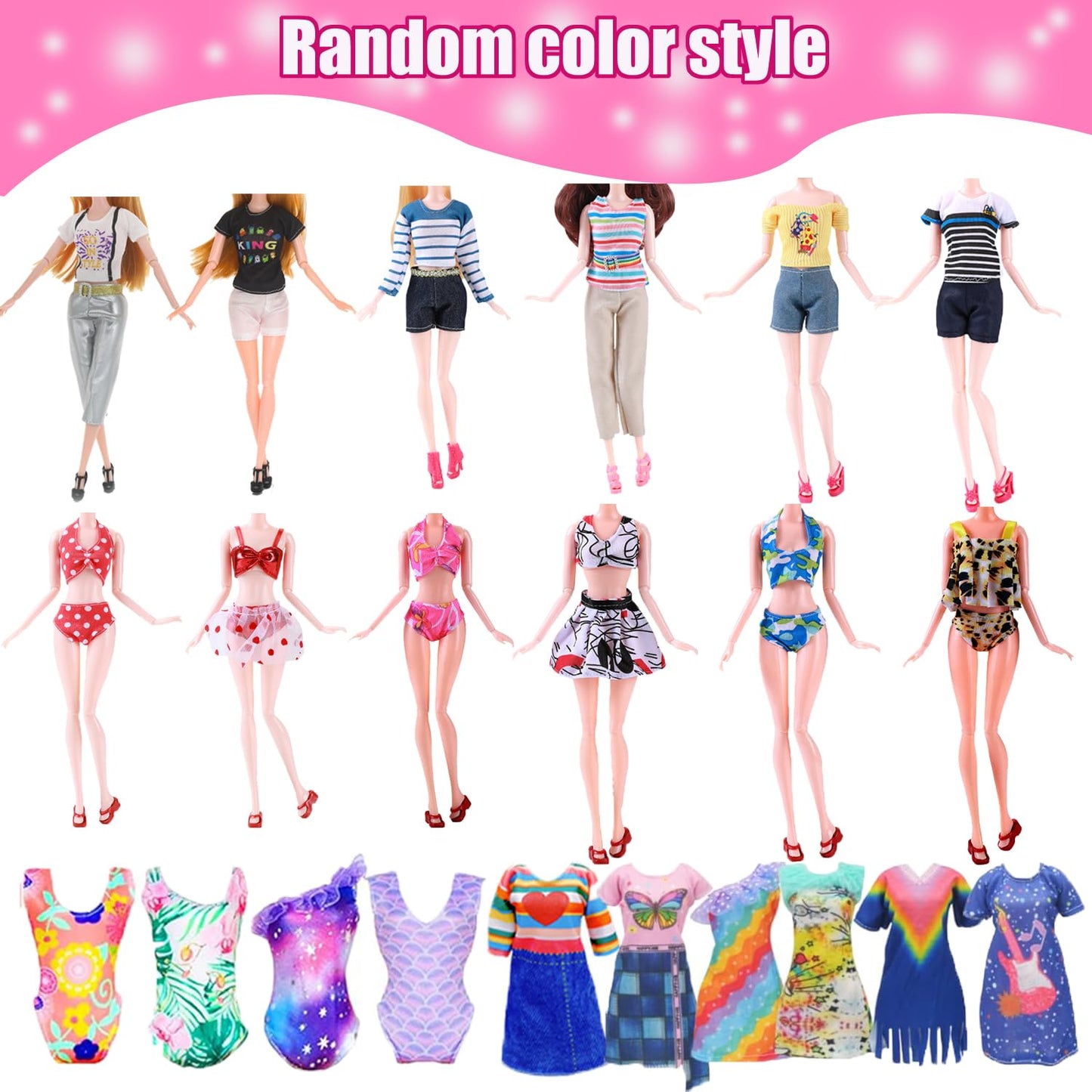 Korilave 108-Piece Doll Clothes & Accessories Set with Closet Wardrobe for 11.5" Dolls – Dresses, Swimsuits, Bags, Hangers, Birthday Gift