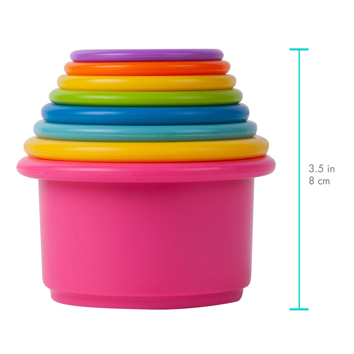 The First Years Stack & Count Stacking Cups - Colorful Baby Bath & Water Toys Set - 8 Stackable Cups for Learning & Toddler Play