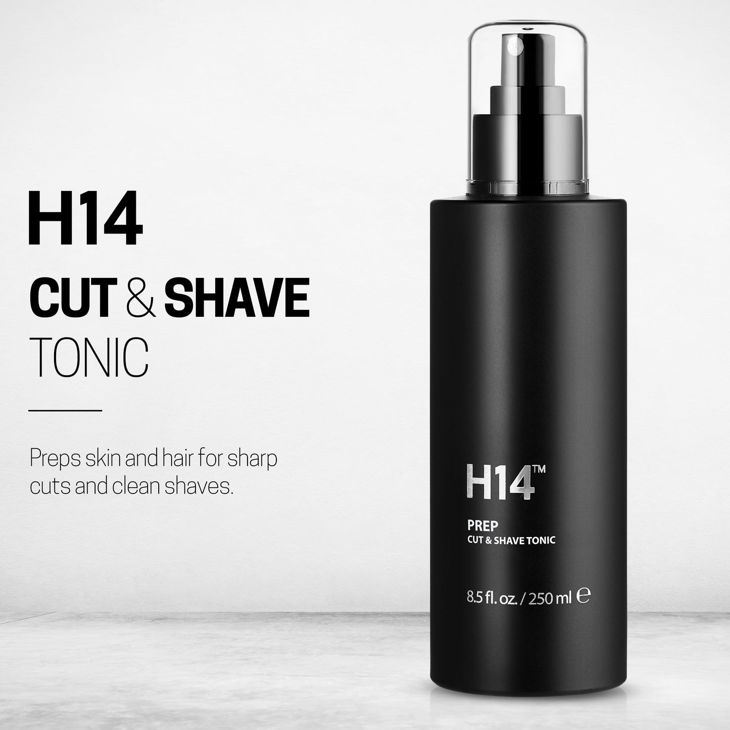 H14 PREP Cut & Shave Tonic for Men – Pre-Shave & Haircut Spray with Panthenol & Glycerin, 8.5 fl oz / 250 ml – Soothes Skin & Reduces Razor Burn