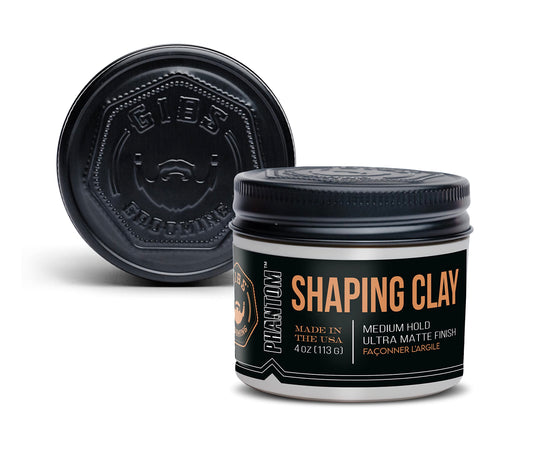 GIBS Shaping Clay, PHANTOM-Medium Hold, Ultra Matte Finish, Water Based, Great for Soft and Natural Looks 4oz