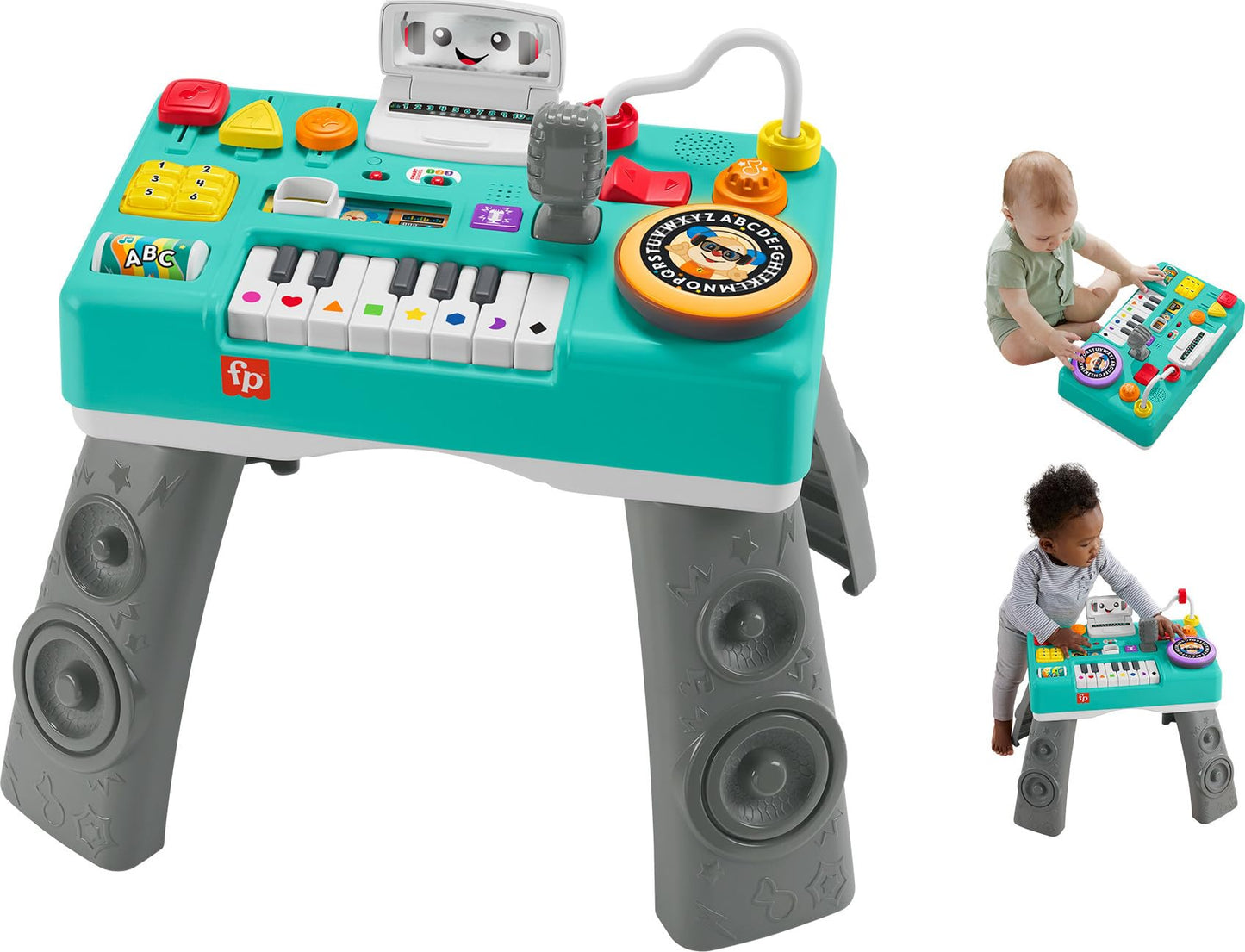 Fisher-Price Baby & Toddler Toy Laugh & Learn DJ Table with Educational Musical Activities for Developmental Play Infants Ages 6+ Months
