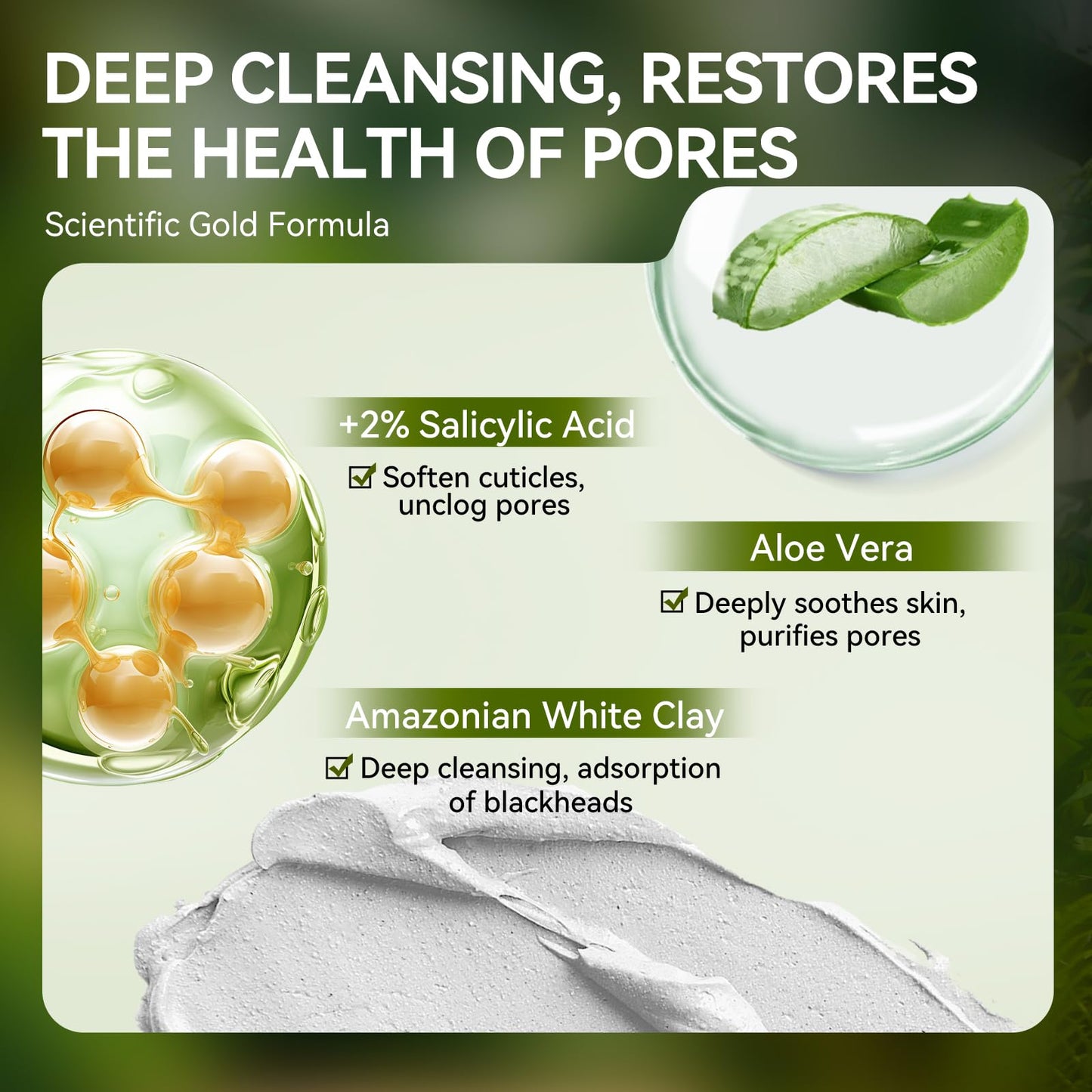 LANBENA 2.0 Blackhead Remover Nose Strips, 60pcs Peel-Off Mask with Salicylic Acid & Amazonian White Clay for Deep Pore Cleansing