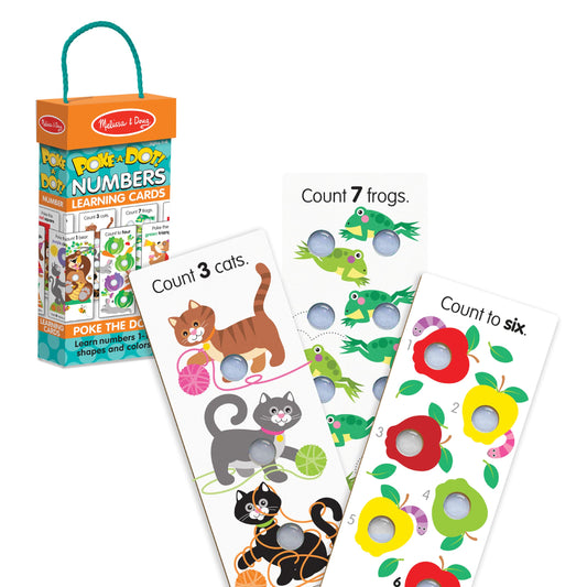 Melissa & Doug Poke-a-Dot! Jumbo Learning Cards - Numbers, Shapes & Colors, 13 Double-Sided Flash Cards for Toddlers & Preschoolers 1+